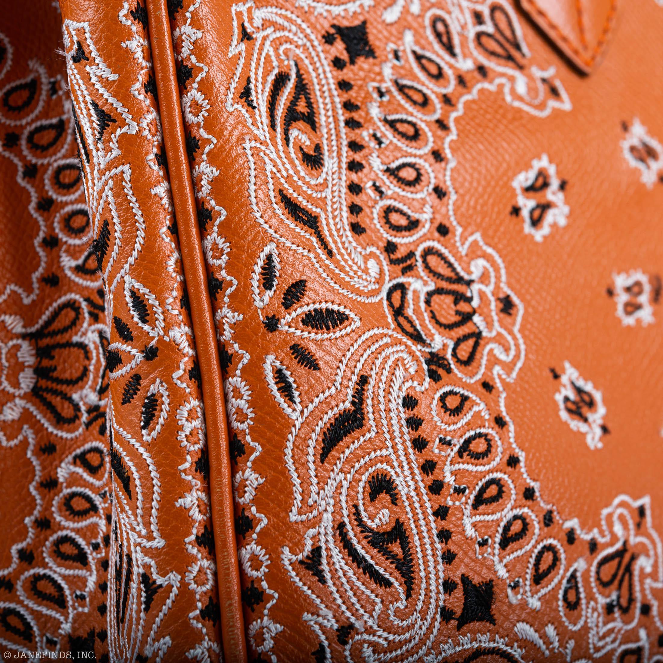 Jay Ahr Vintage 2013 Hermès Birkin 30 Orange Epsom Bandana Embroidery "Rio de Janeiro"