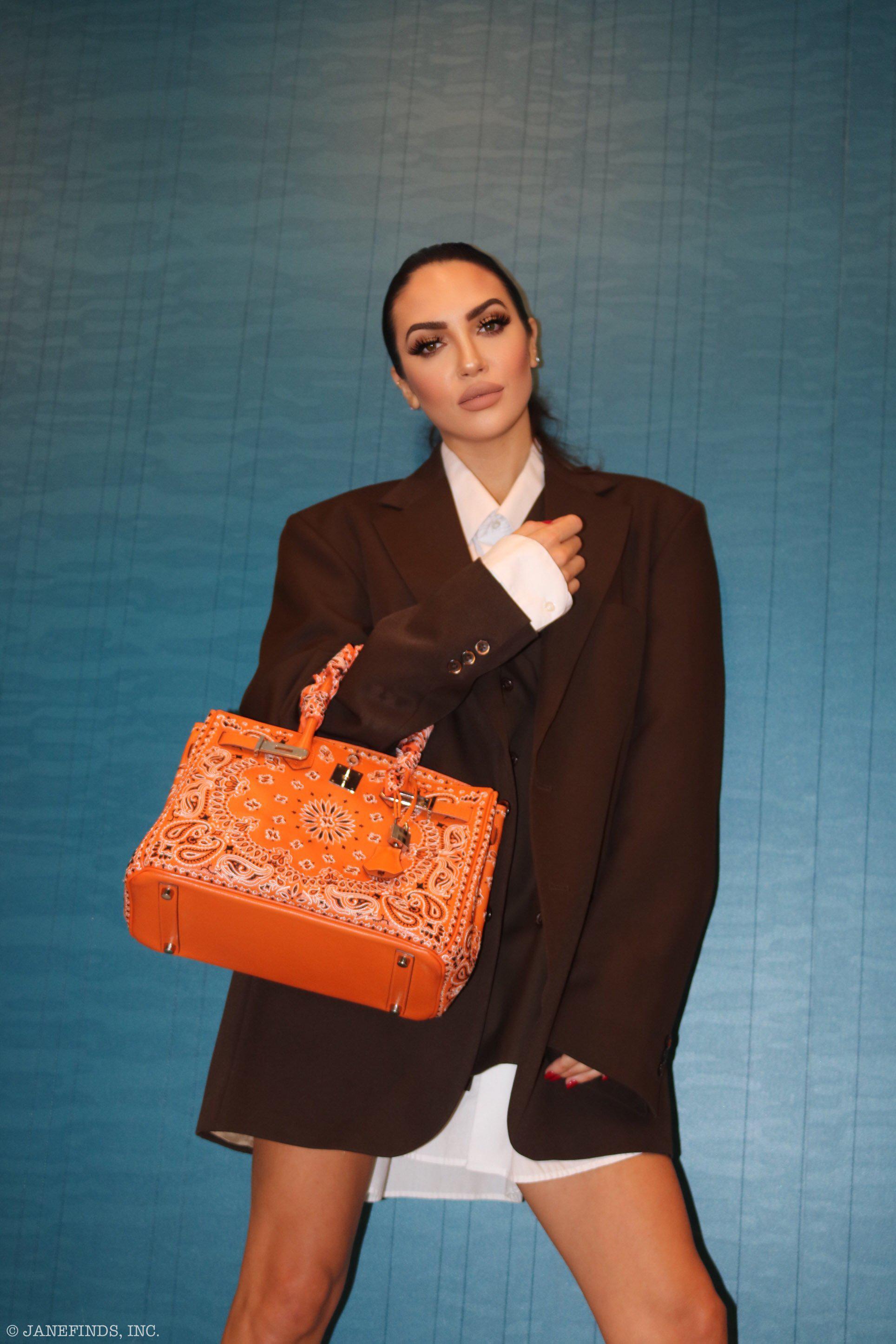 Jay Ahr Vintage 2013 Hermès Birkin 30 Orange Epsom Bandana Embroidery "Rio de Janeiro"