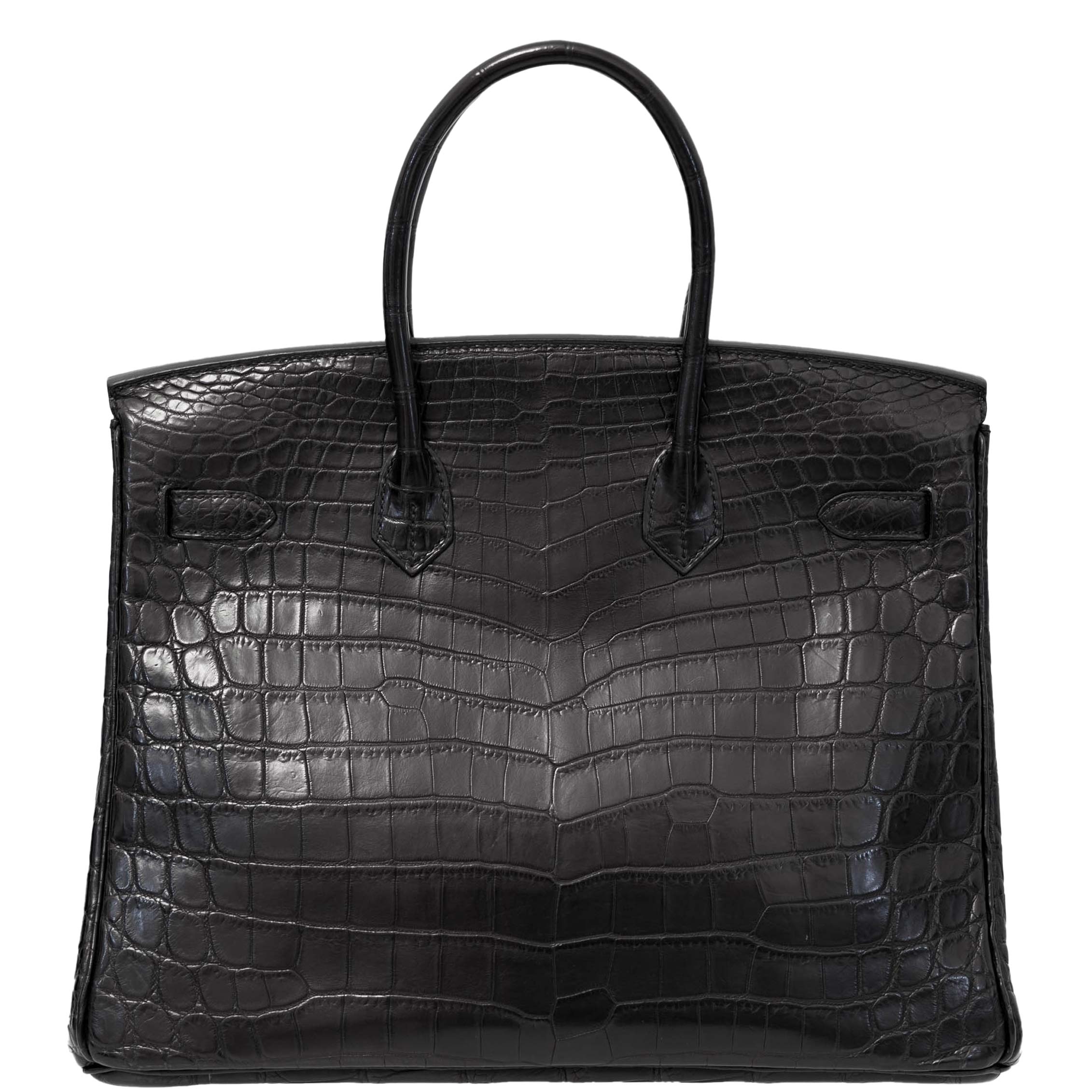 Hermès Birkin 35 Black Matte Niloticus Crocodile Palladium Hardware