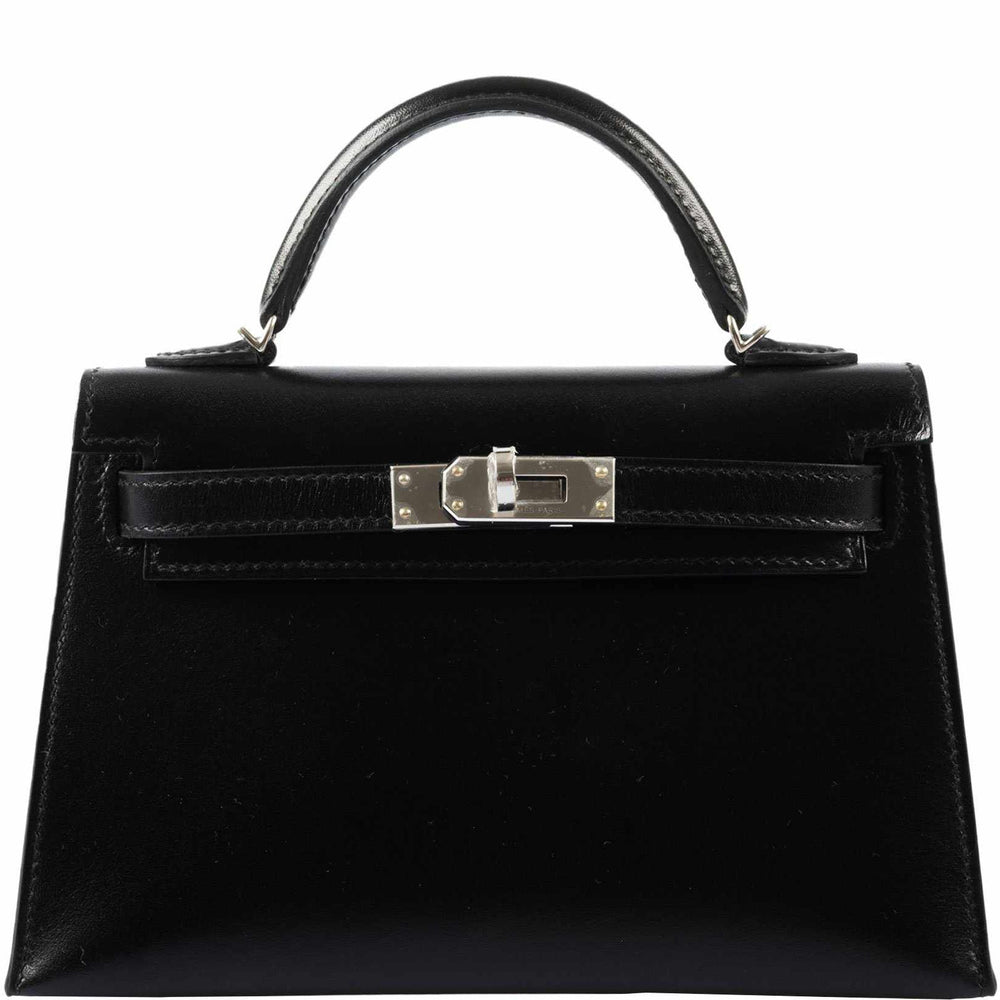 Hermès Mini Kelly II 20 Sellier in black Box calf with palladium hardware