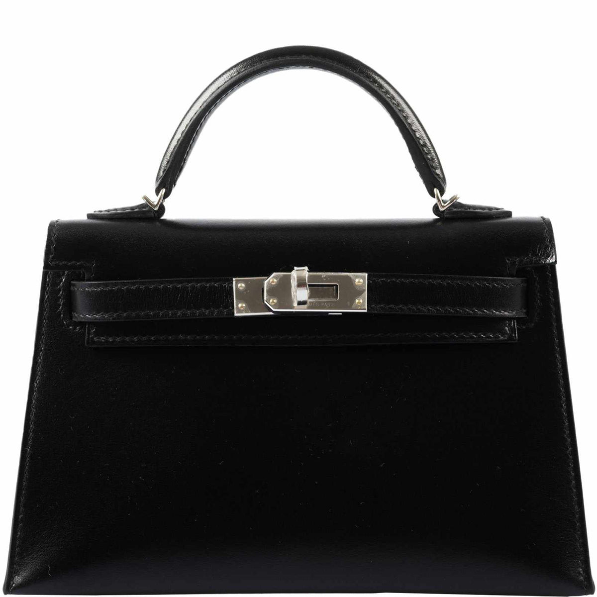 Hermès Mini Kelly II 20 Sellier in black Box calf with palladium hardware
