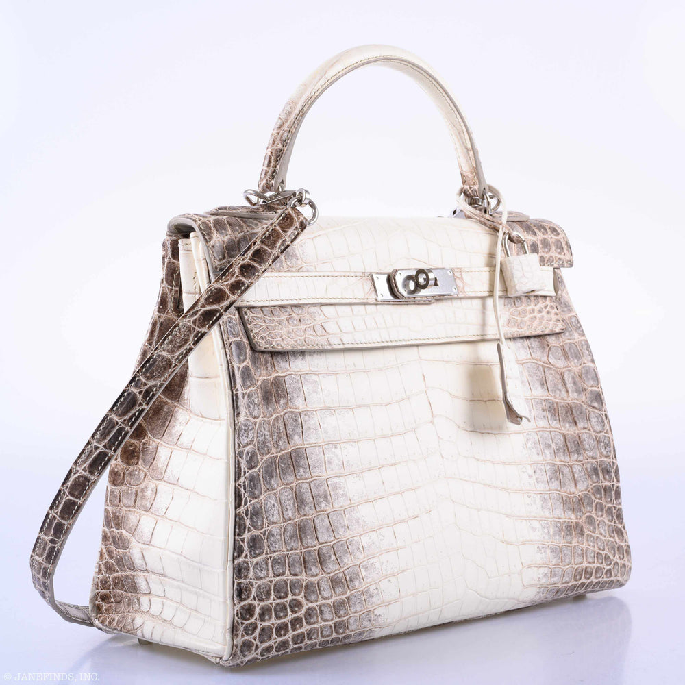Hermès Kelly 32 Retourné in Himalaya Niloticus crocodile with palladium hardware