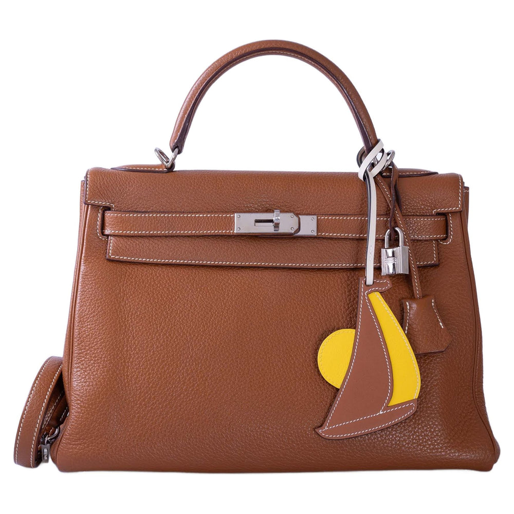 Hermès Kelly 32 Retourne Gold Togo Palladium Hardware