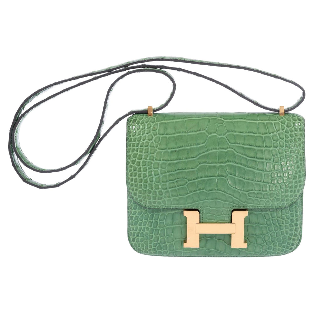 Hermès Constance Mini 18 Cactus Matte Alligator Gold Hardware