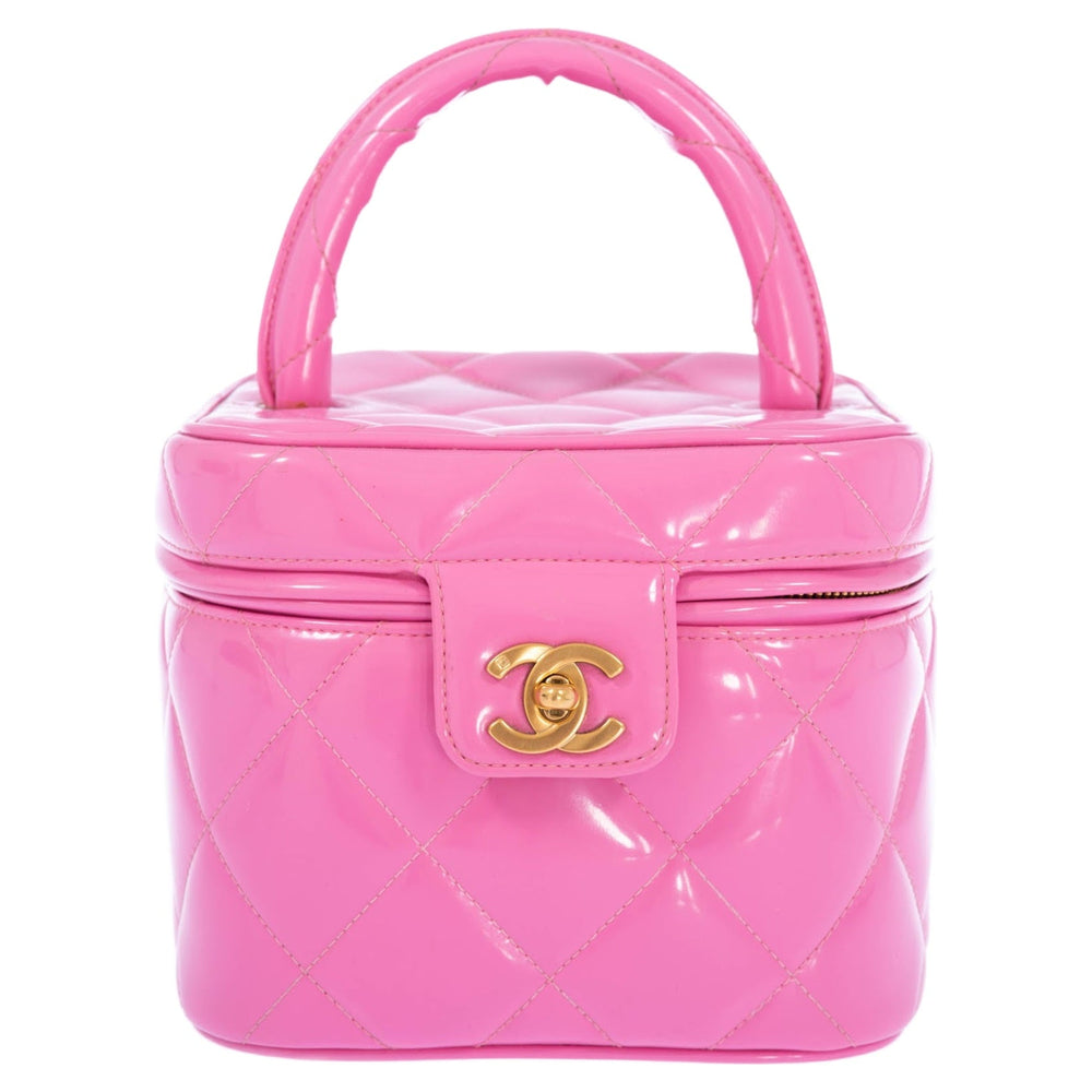 Chanel Vintage 1995 Barbie Collection Pink Heart Mirror Vanity Case and Bag