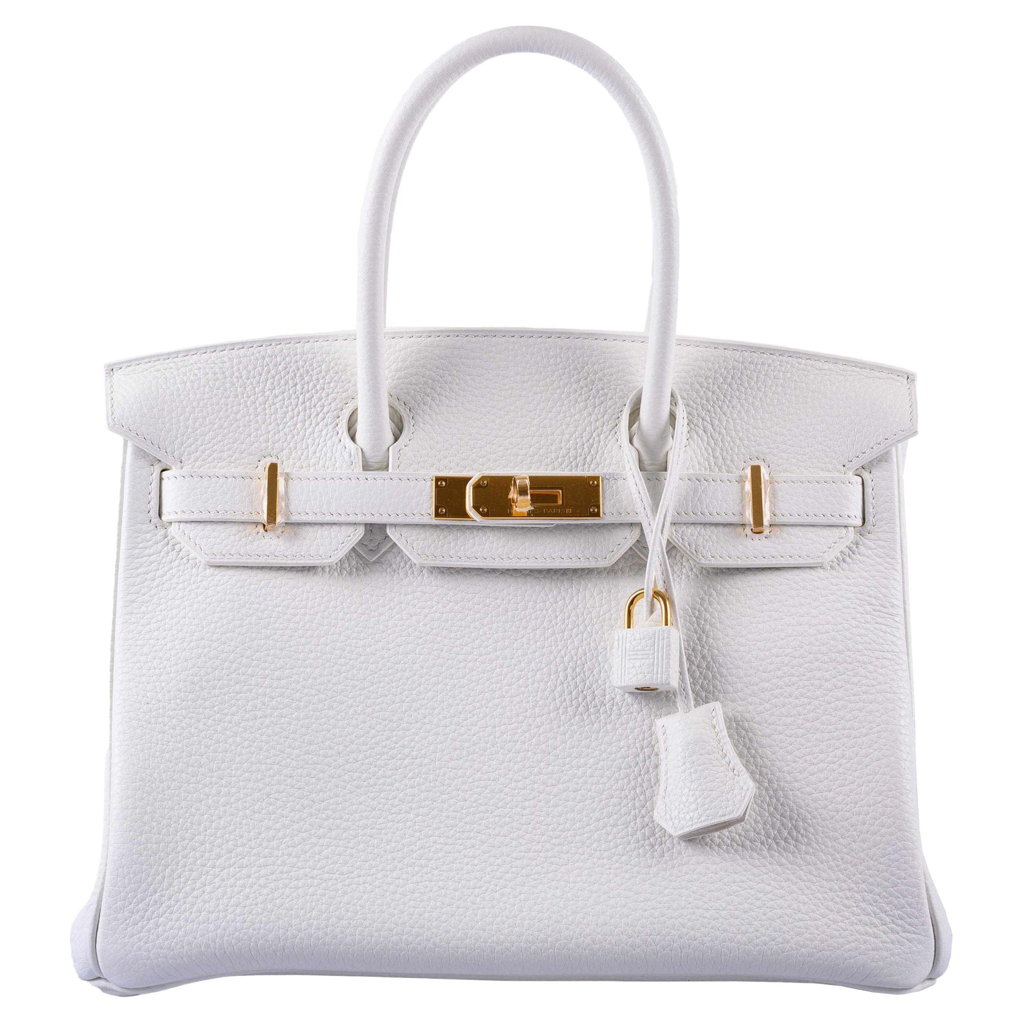 Hermès Birkin 30 White Clemence Gold Hardware