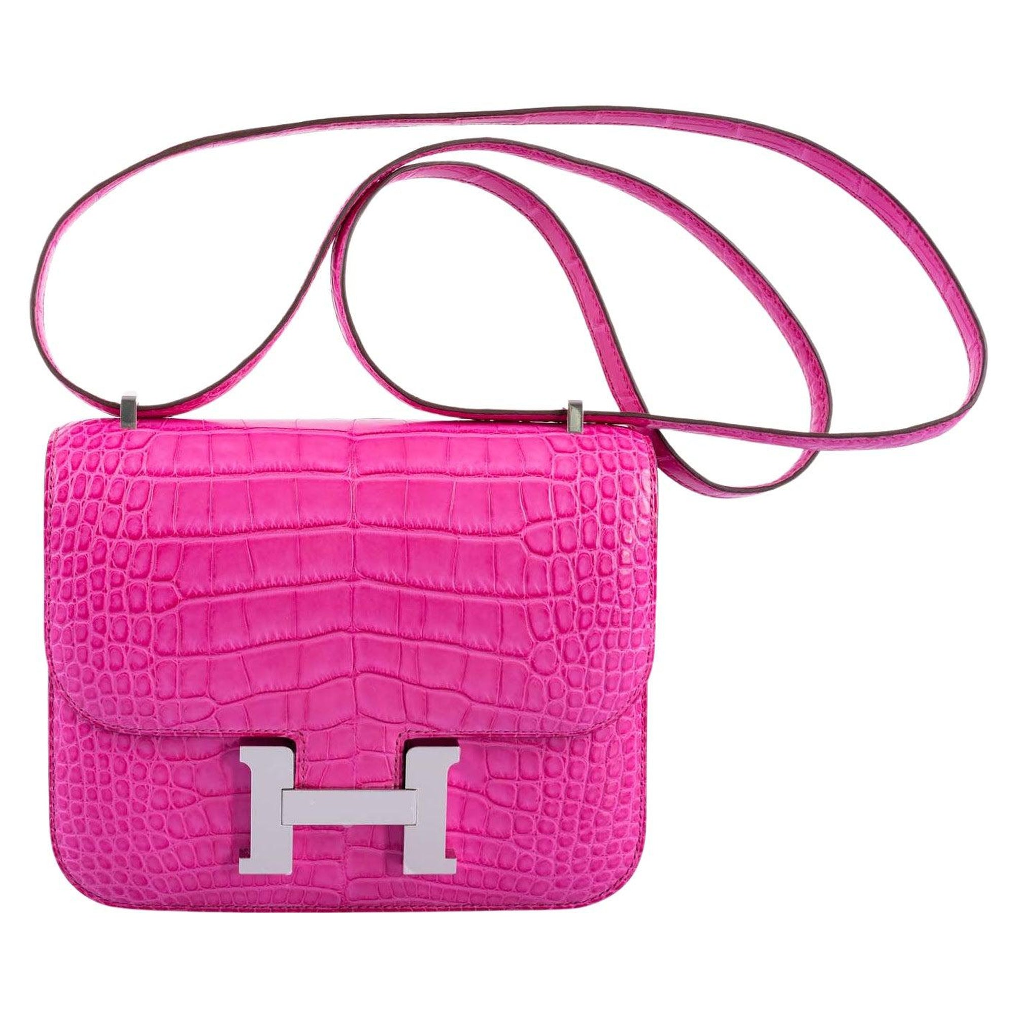 Hermès Constance 18 Rose Shocking Matte Alligator Palladium Hardware