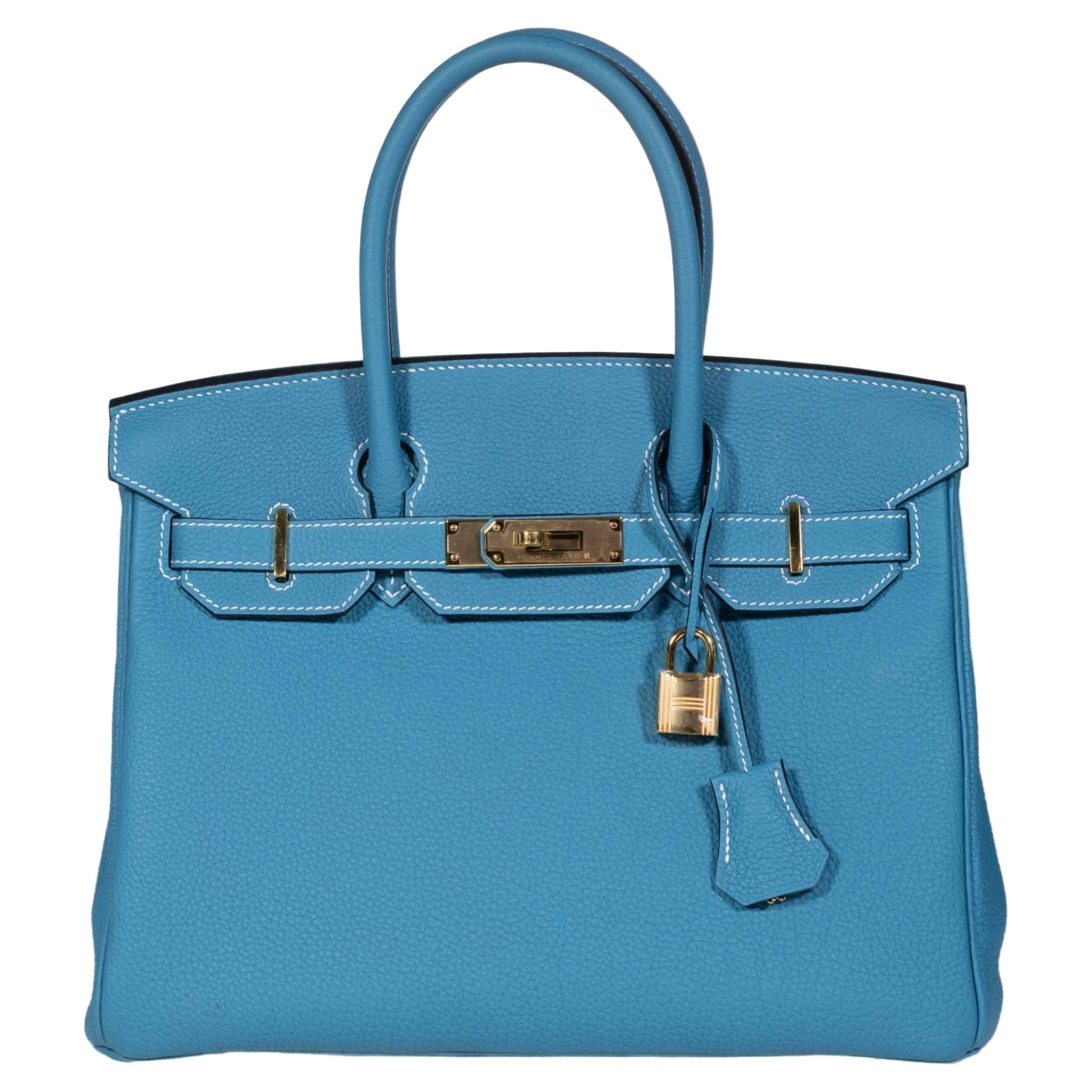 Hermès Birkin 30 Blue Jean Togo Gold Hardware
