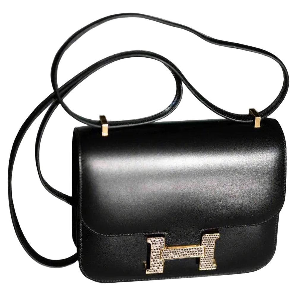 Hermès Constance 18 Mini III Mirror Bag Black Tadelakt and Or