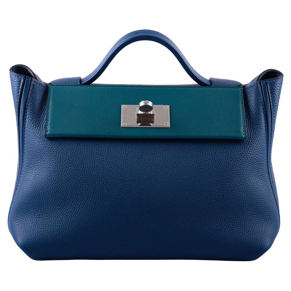 Hermès 24/24 29 Deep Blue Togo and Vert Bosphore Swift Palladium Hardware