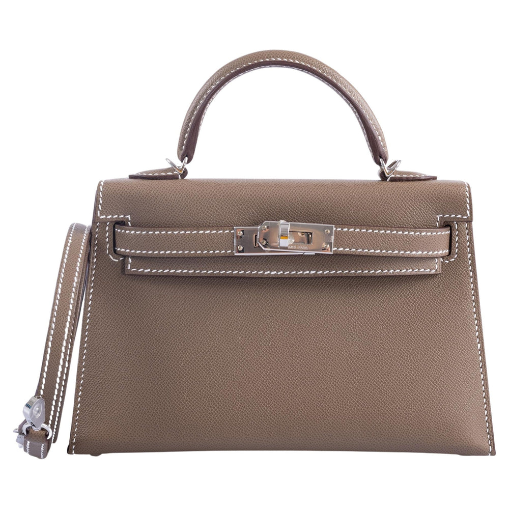 Hermès Mini Kelly 20 Etoupe Epsom Palladium Hardware