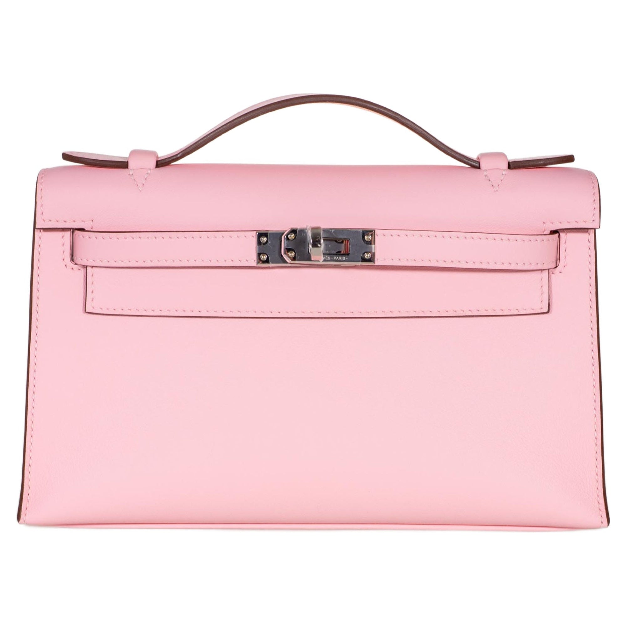 Hermès Kelly Mini Pochette Rose Sakura Swift Palladium Hardware