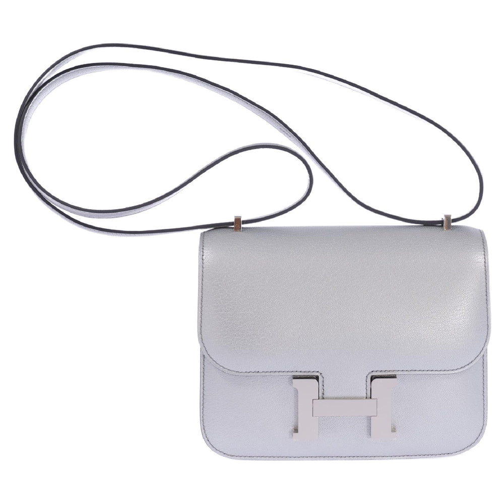 Hermès Mini Constance 18 Silver Metallic Chevre Palladium Hardware