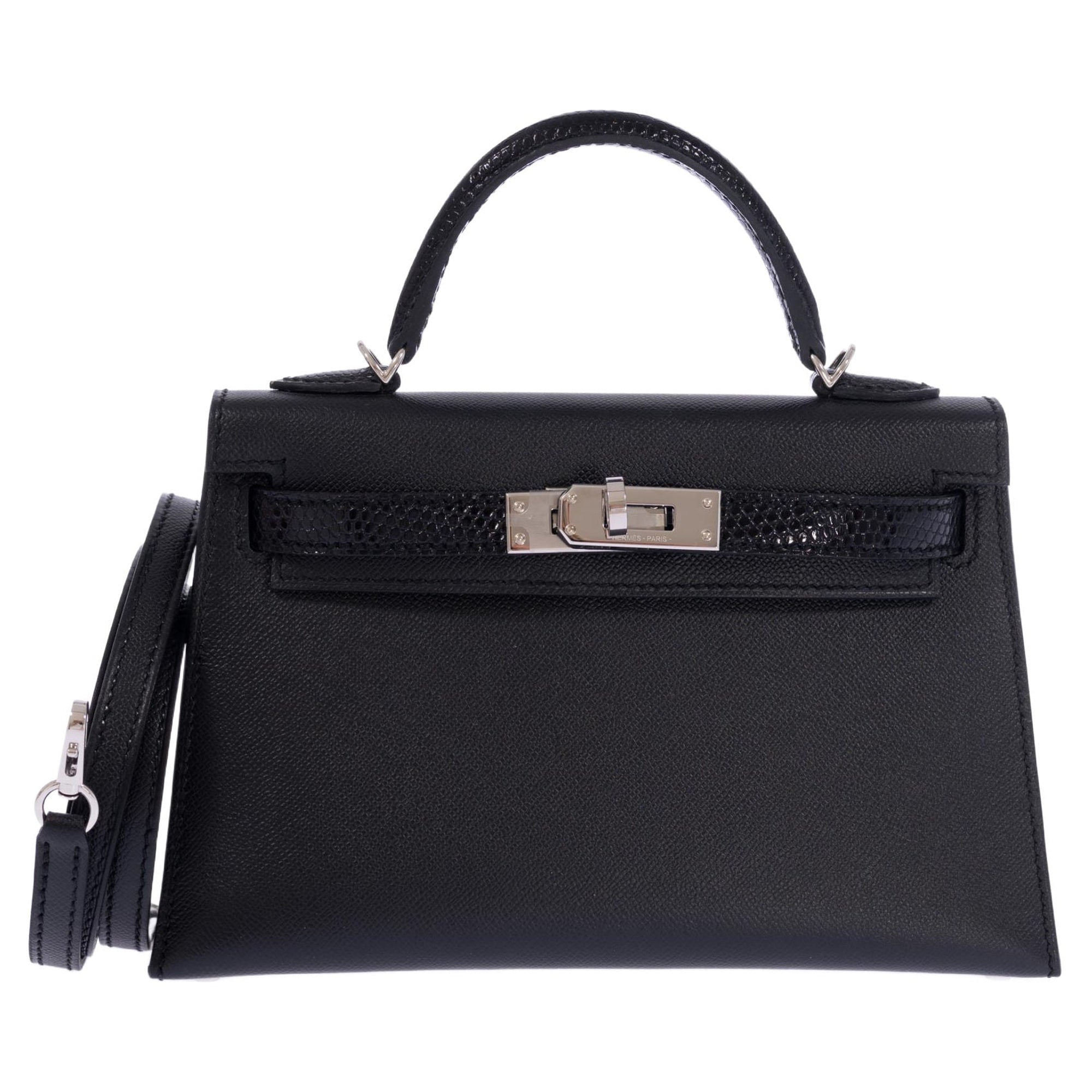 Hermès Kelly 20 Mini II Touch Sellier Black Madame & Lizard