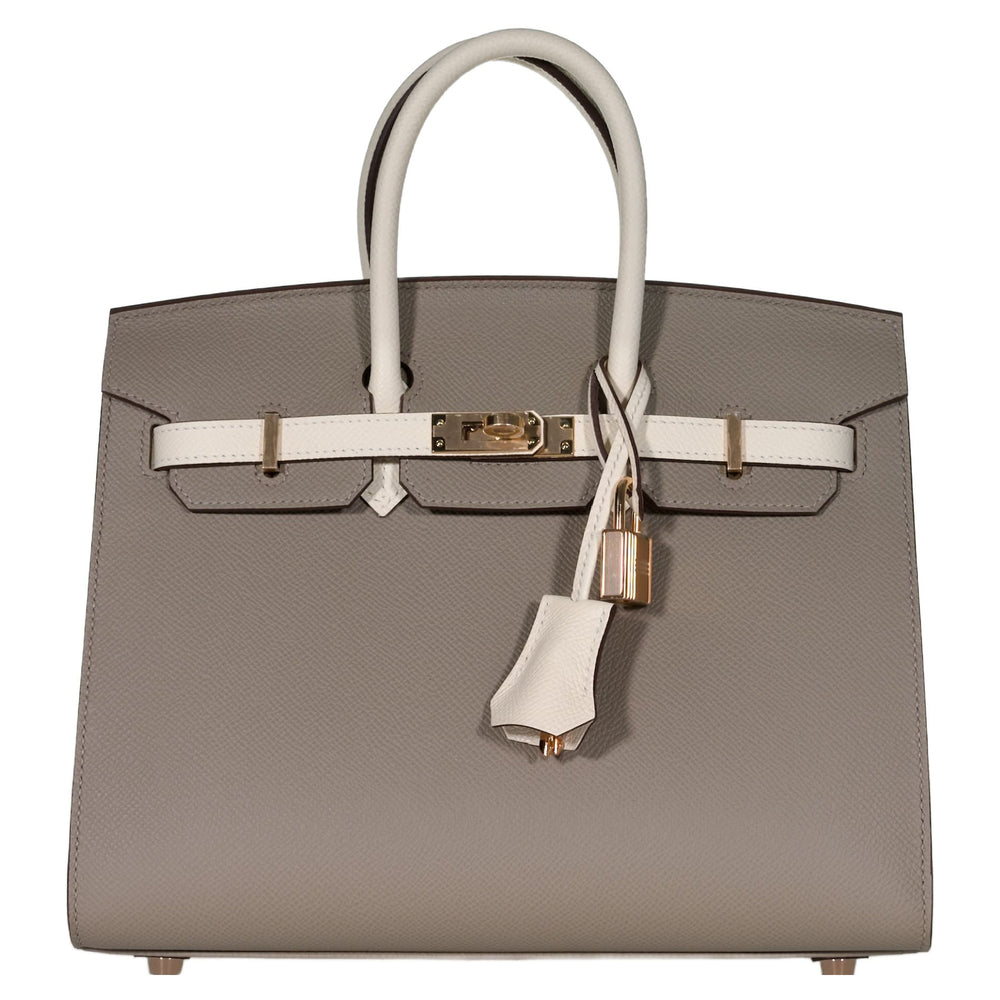 Hermès Birkin 25 Sellier HSS Multico Gris Asphalte and Nata Epsom Rose Gold Hardware