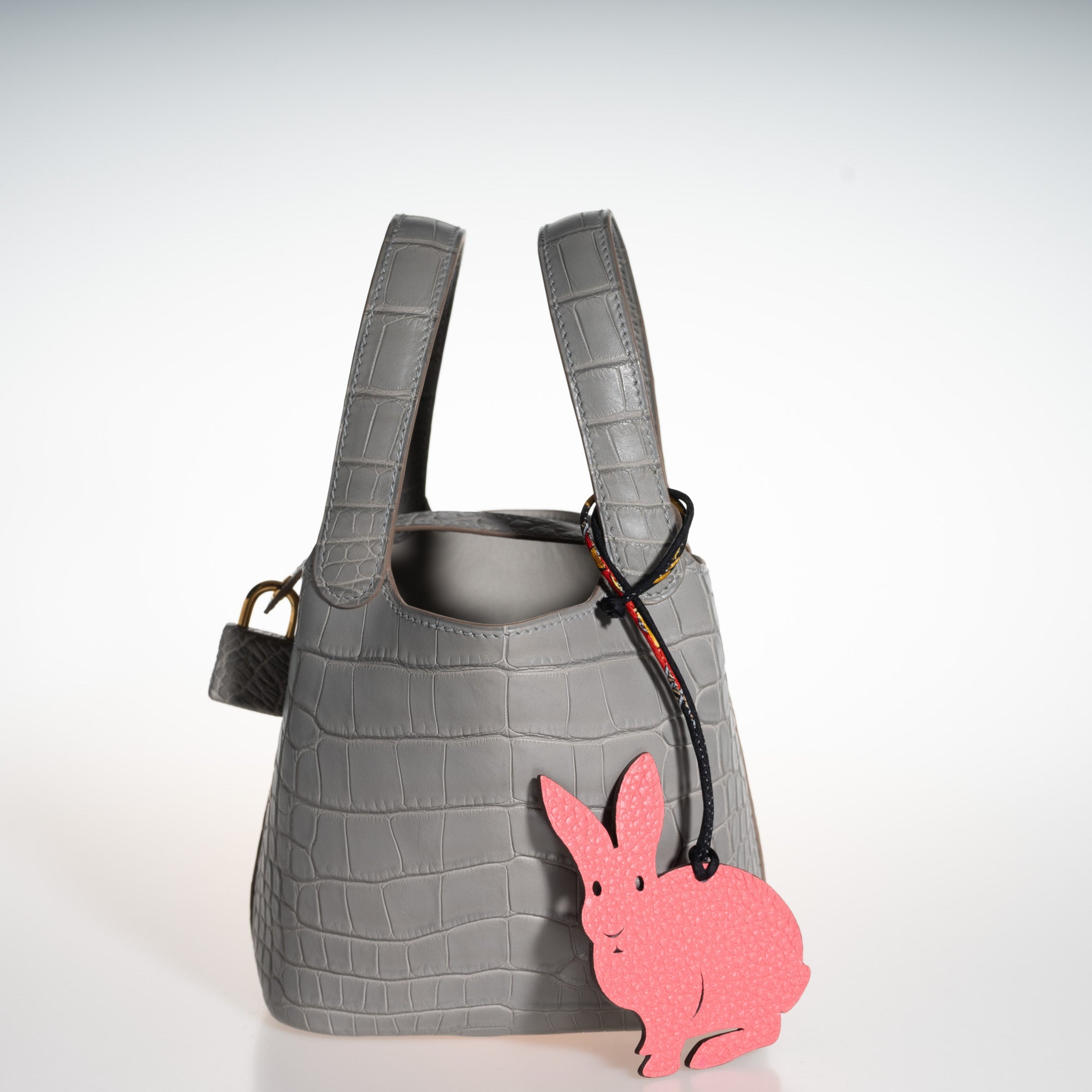 Hermès Micro Picotin Lock 14 Gris Perle Matte Alligator with Gold Hardware