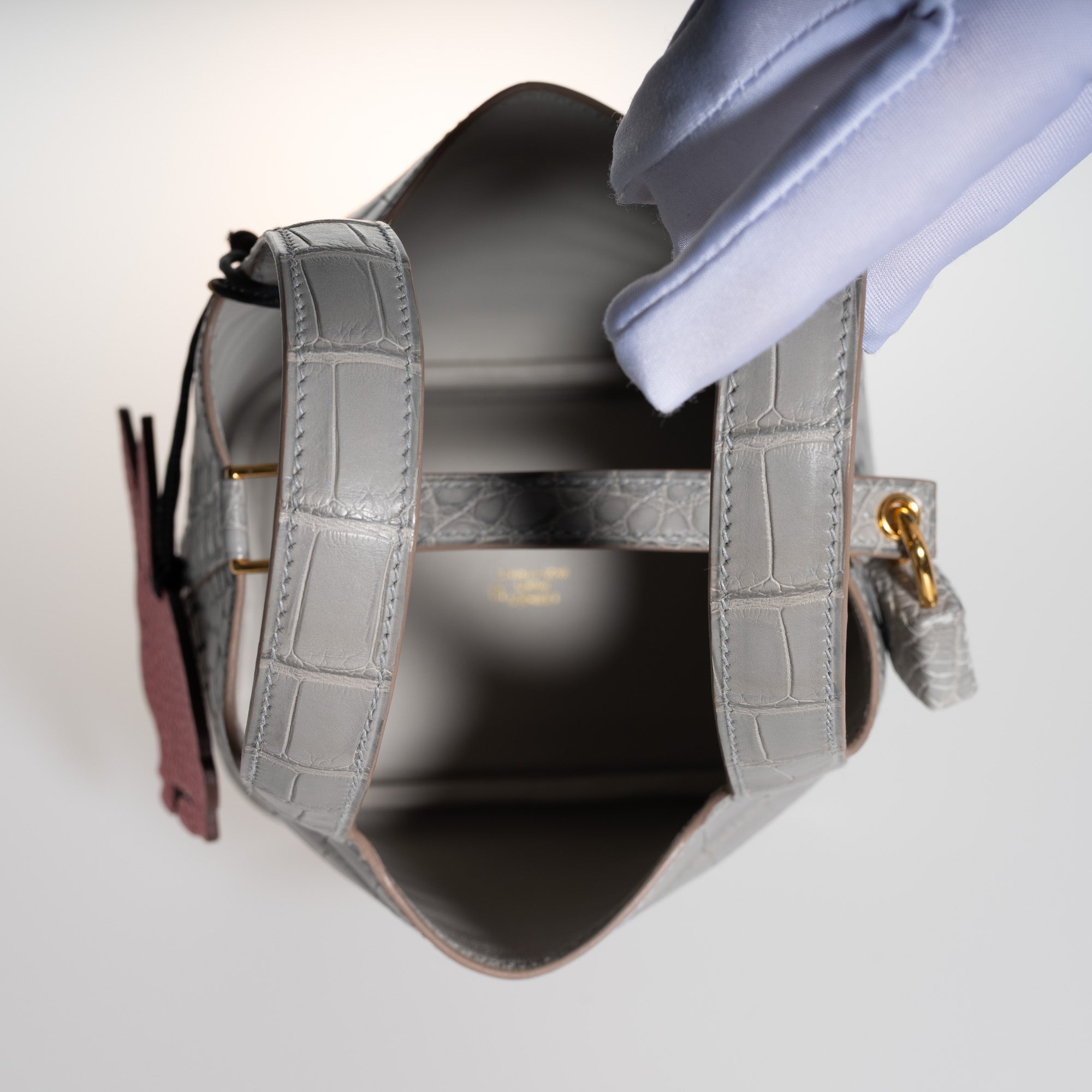 Hermès Micro Picotin Lock 14 Gris Perle Matte Alligator with Gold Hardware