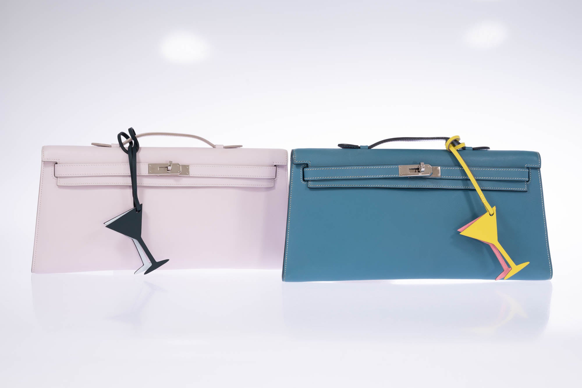 Hermès Kelly Longue Blue Jean Evergrain Palladium Hardware