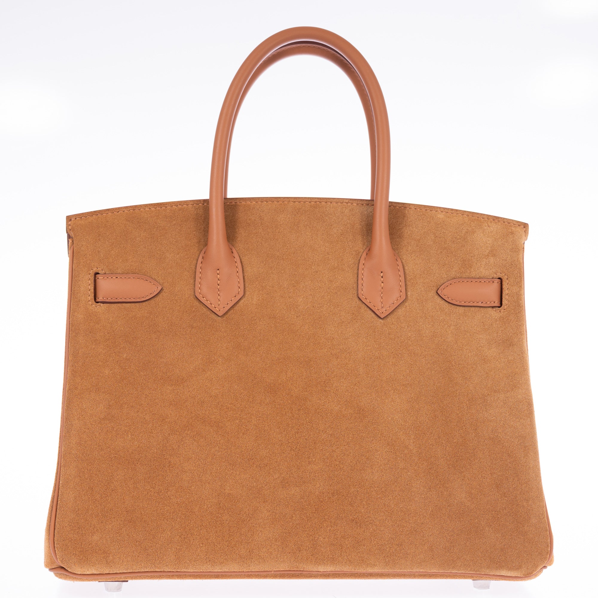 Hermès Birkin 30 Grizzly Chamois Veau Doblis Suede and Alezan Swift with Palladium Hardware