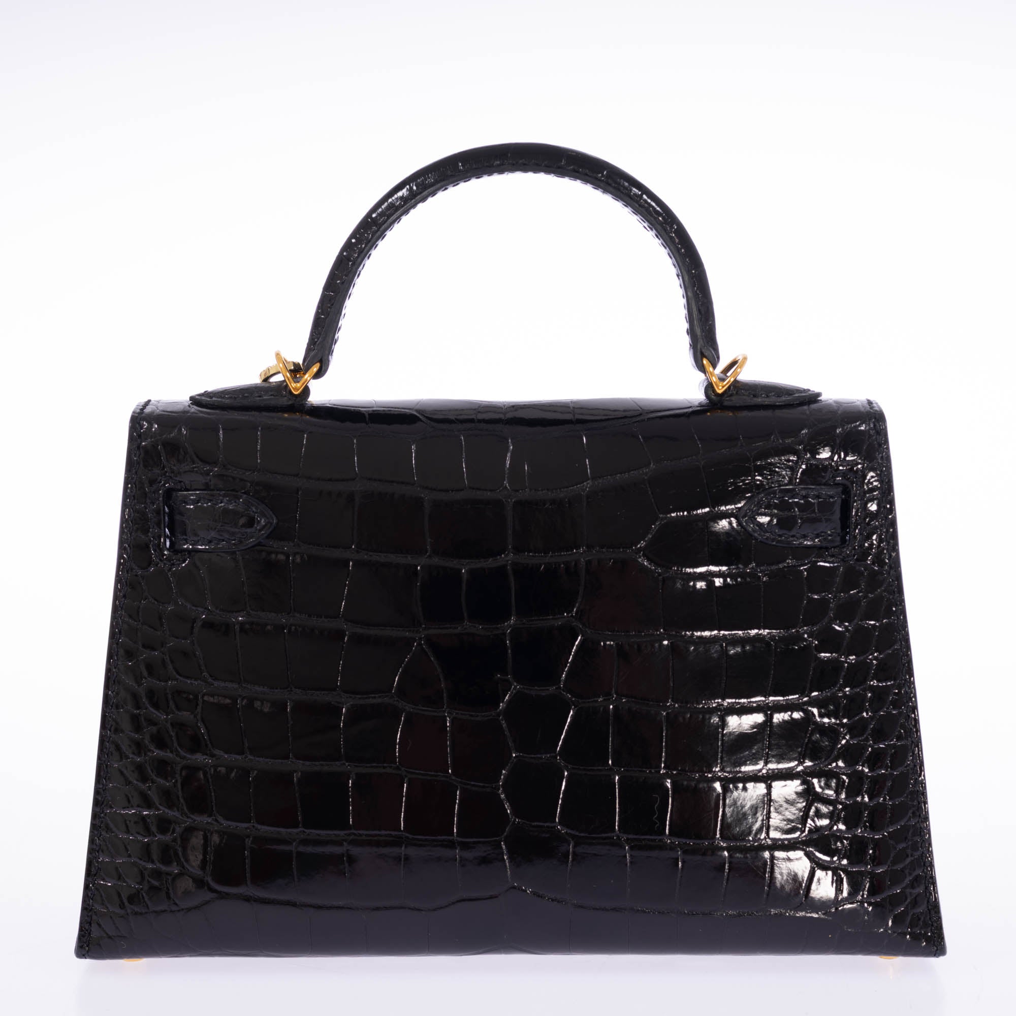 Hermès Kelly 20 Mini II Sellier Black Shiny Alligator Gold Hardware