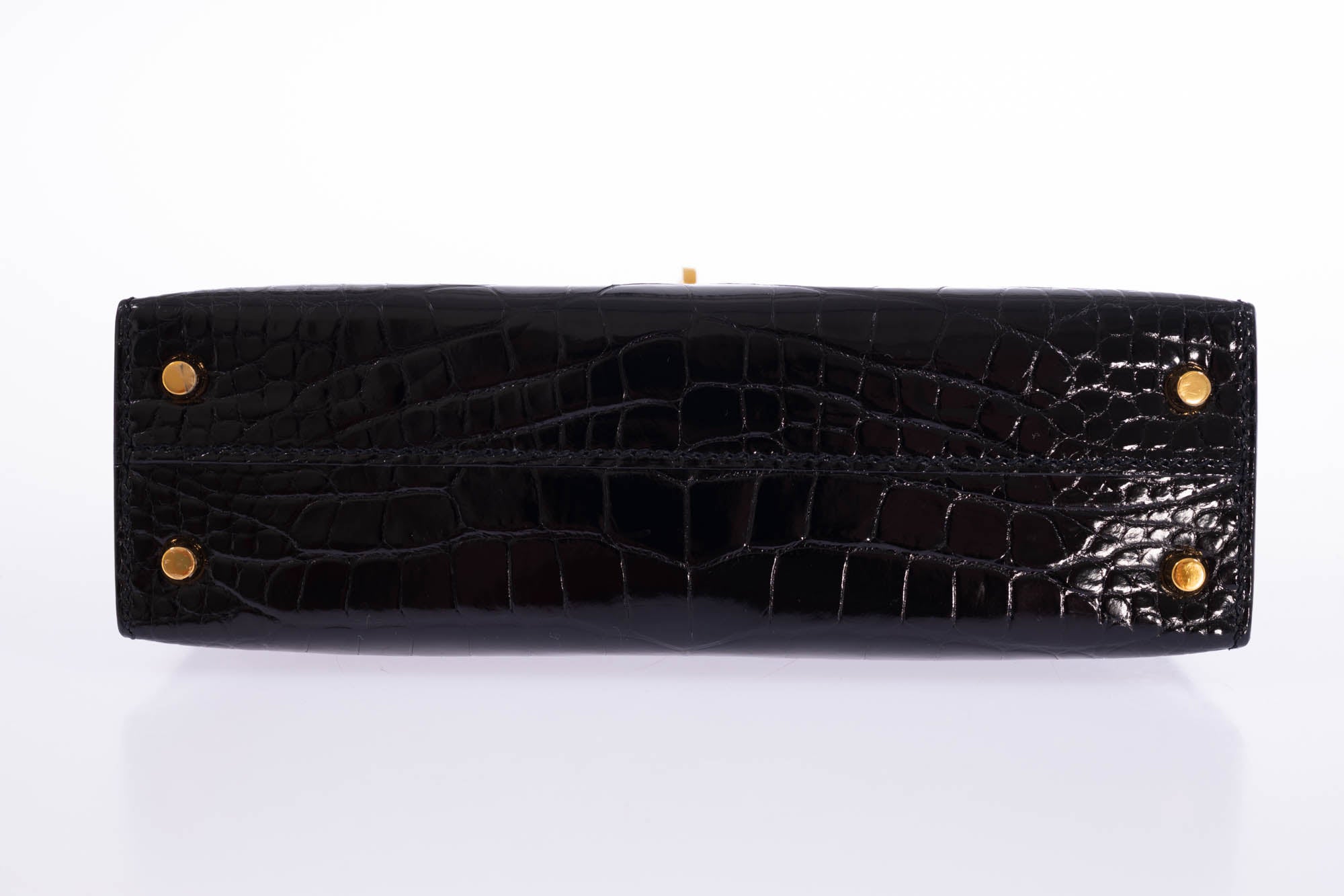 Hermès Kelly 20 Mini II Sellier Black Shiny Alligator Gold Hardware