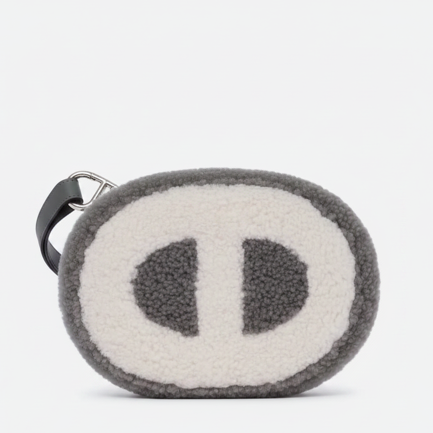 Hermès In-The-Loop Waist Bag Gris Shearling and Swift Palladium Hardware