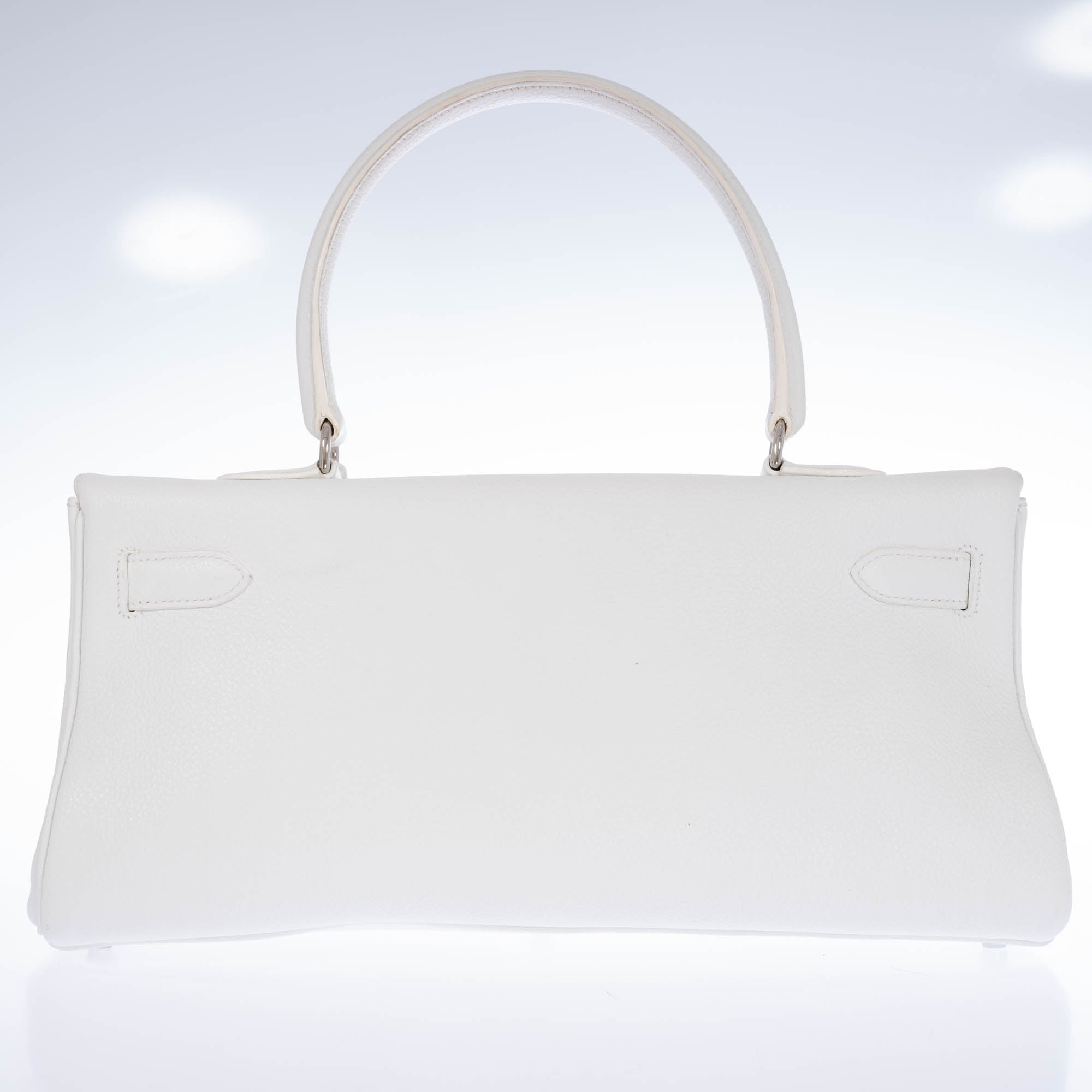 Hermès Shoulder Kelly 42 JPG Blanc Clemence Palladium Hardware back