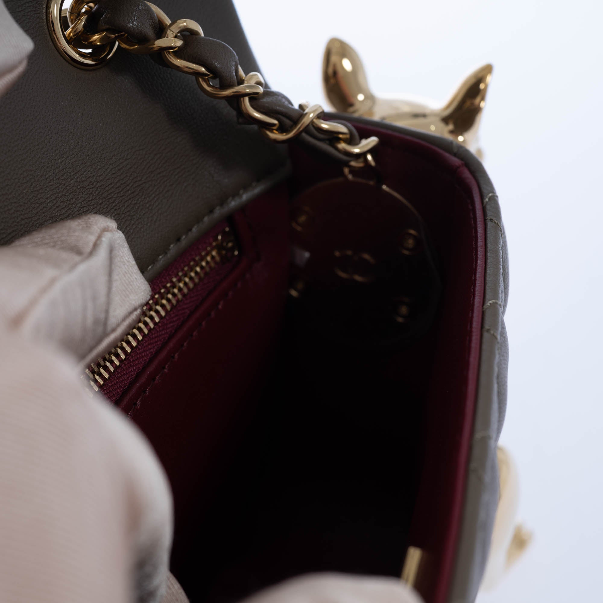 Hermès HAC 50 Ecru Beige Toile Criss and Gold Evercolor Palladium Hardware