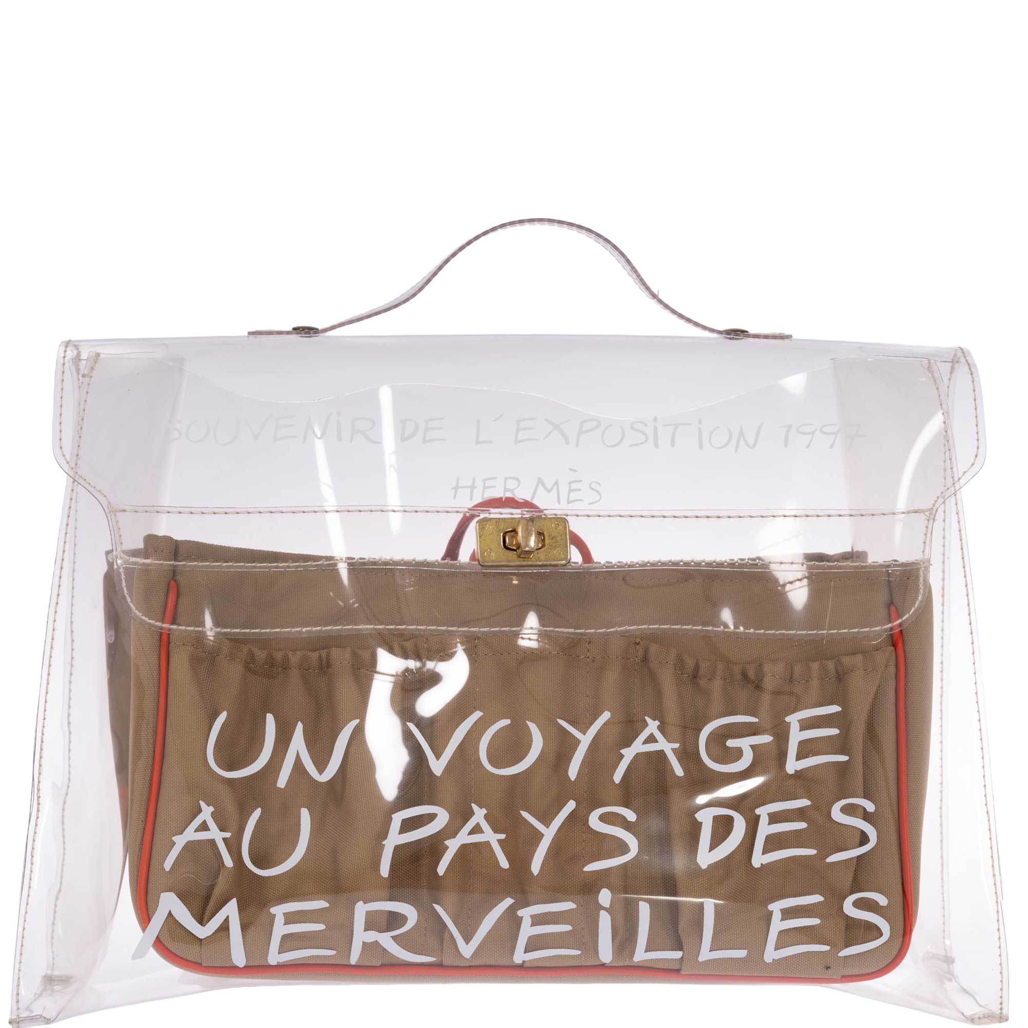 Hermès Kelly 40 Transparent Vinyl Souvenir de l'Exposition 1997