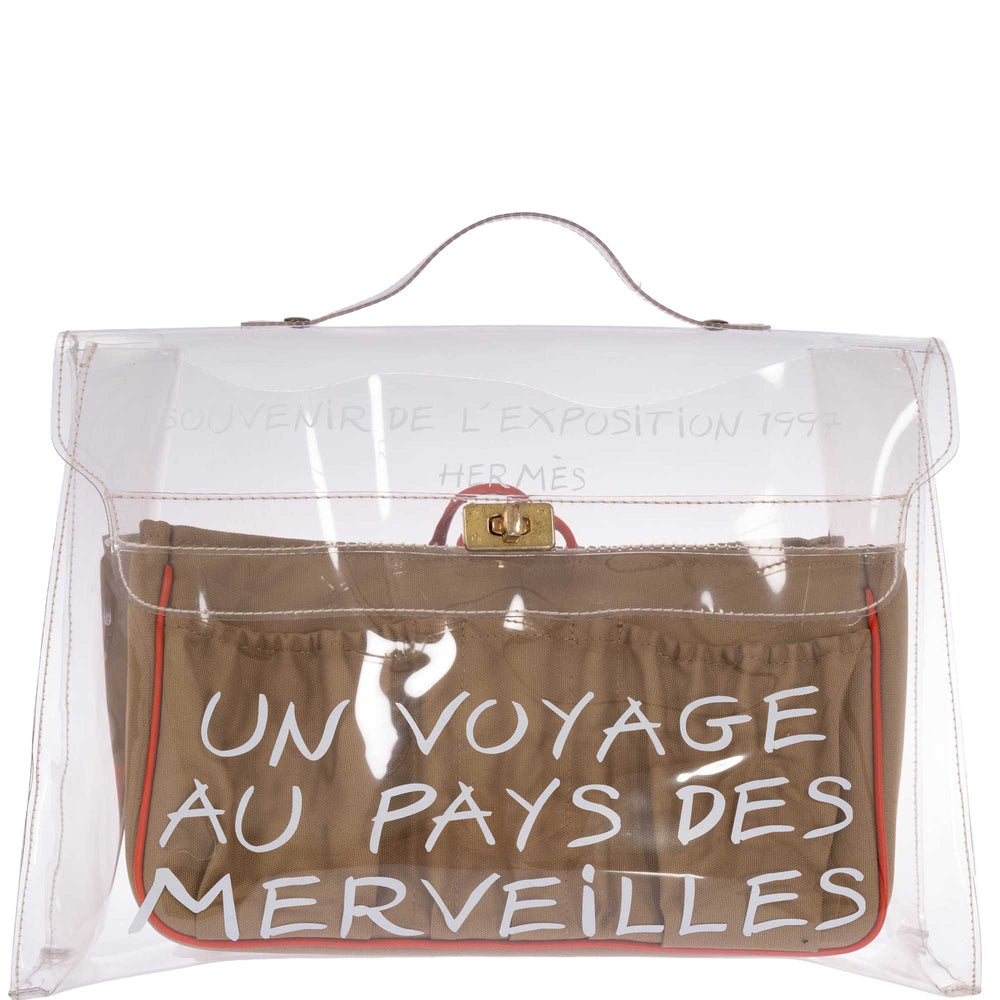 Hermès Kelly 40 Transparent Vinyl Souvenir de l'Exposition Bag