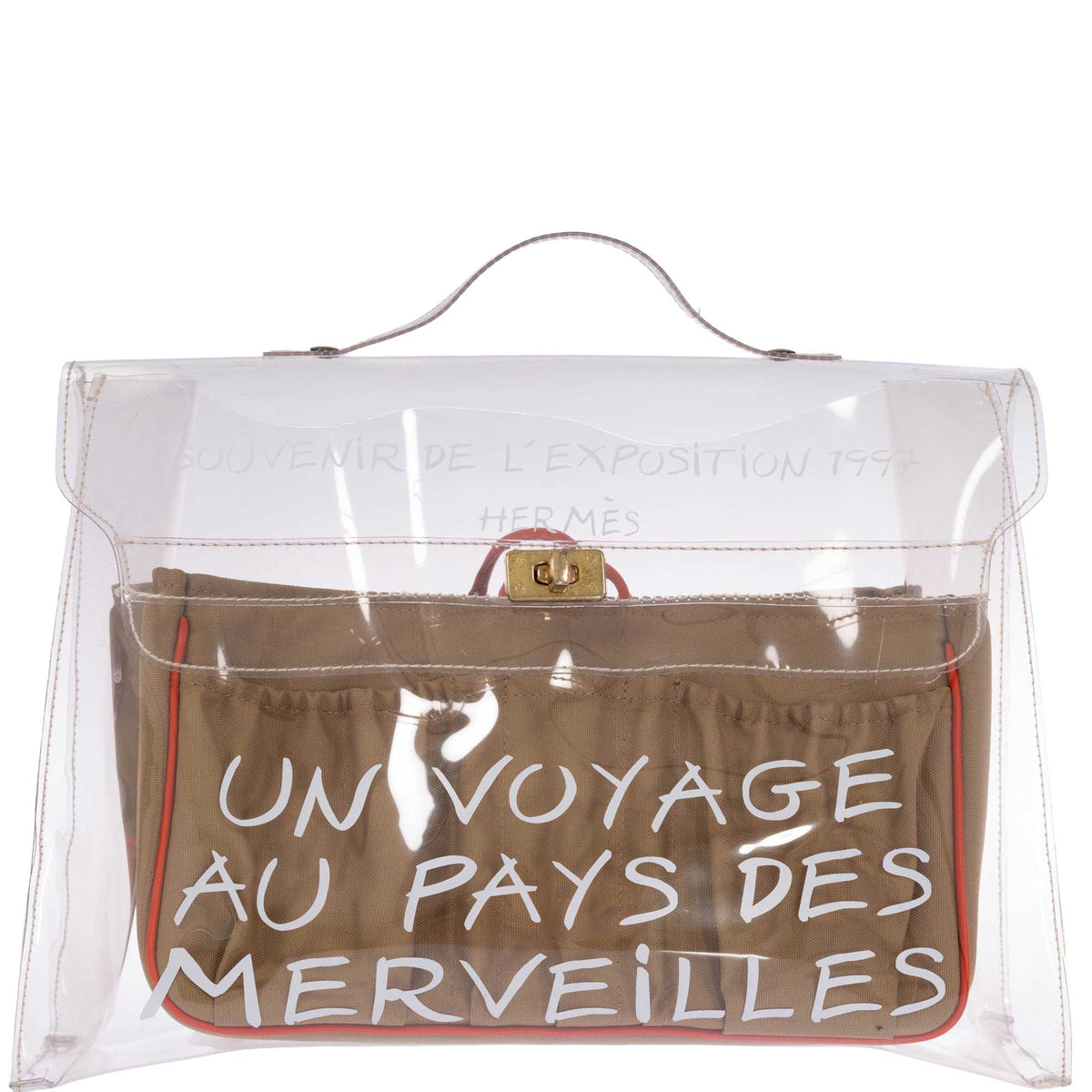Hermès Kelly 40 Transparent Vinyl Souvenir de l'Exposition Bag