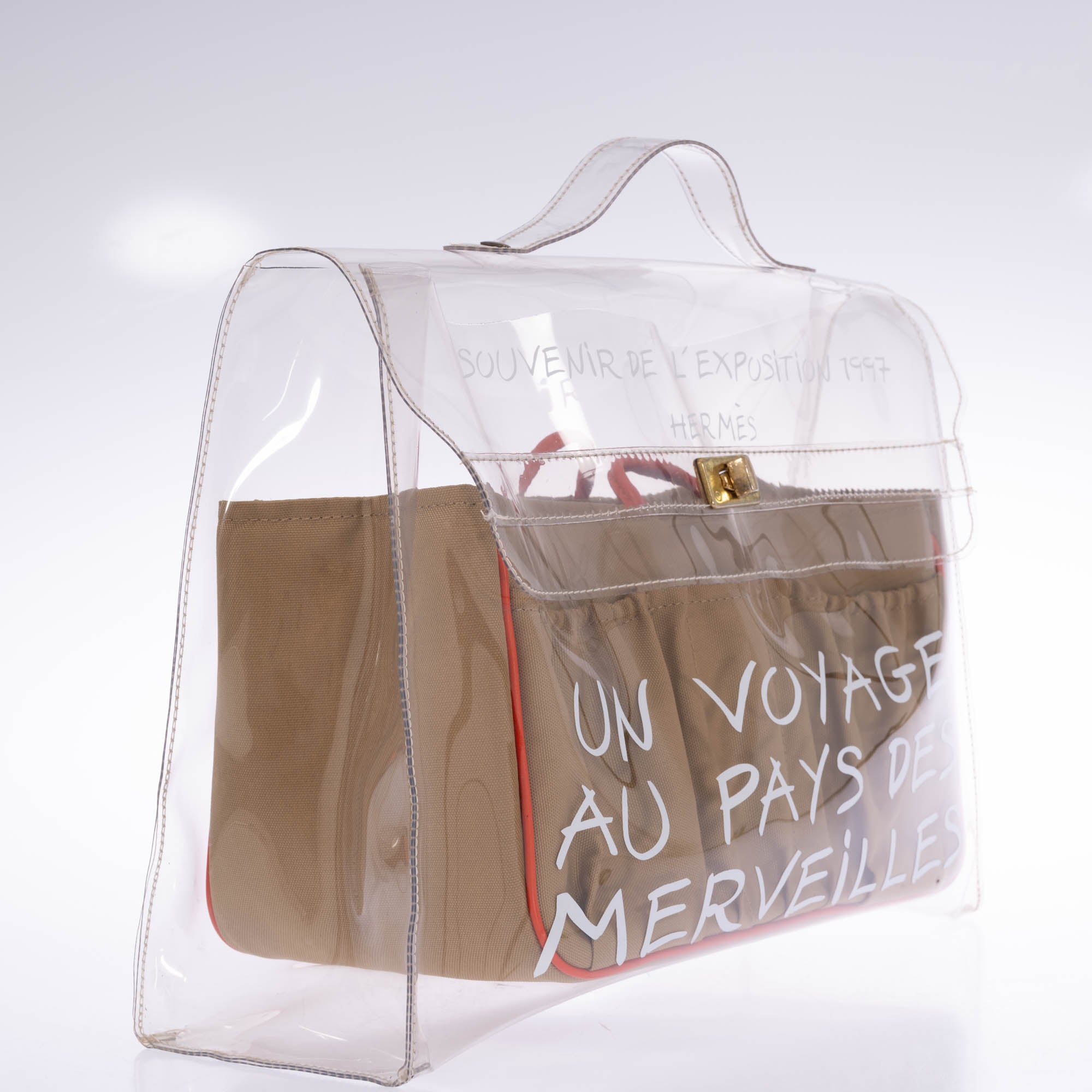 Hermès Kelly 40 Transparent Vinyl Souvenir de l'Exposition Bag