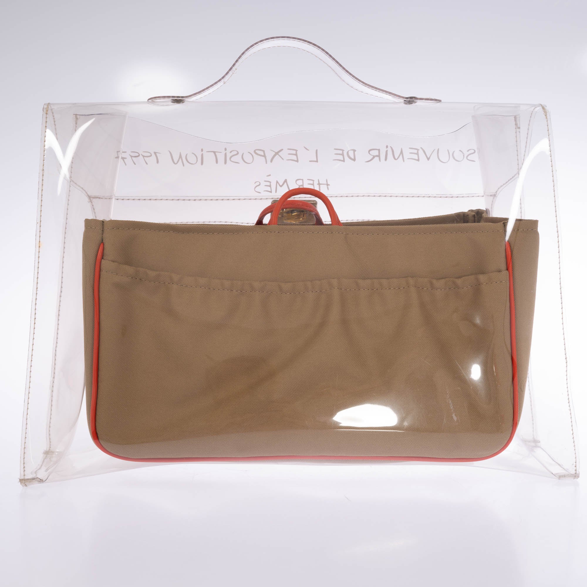 Hermès Kelly 40 Transparent Vinyl Souvenir de l'Exposition Bag
