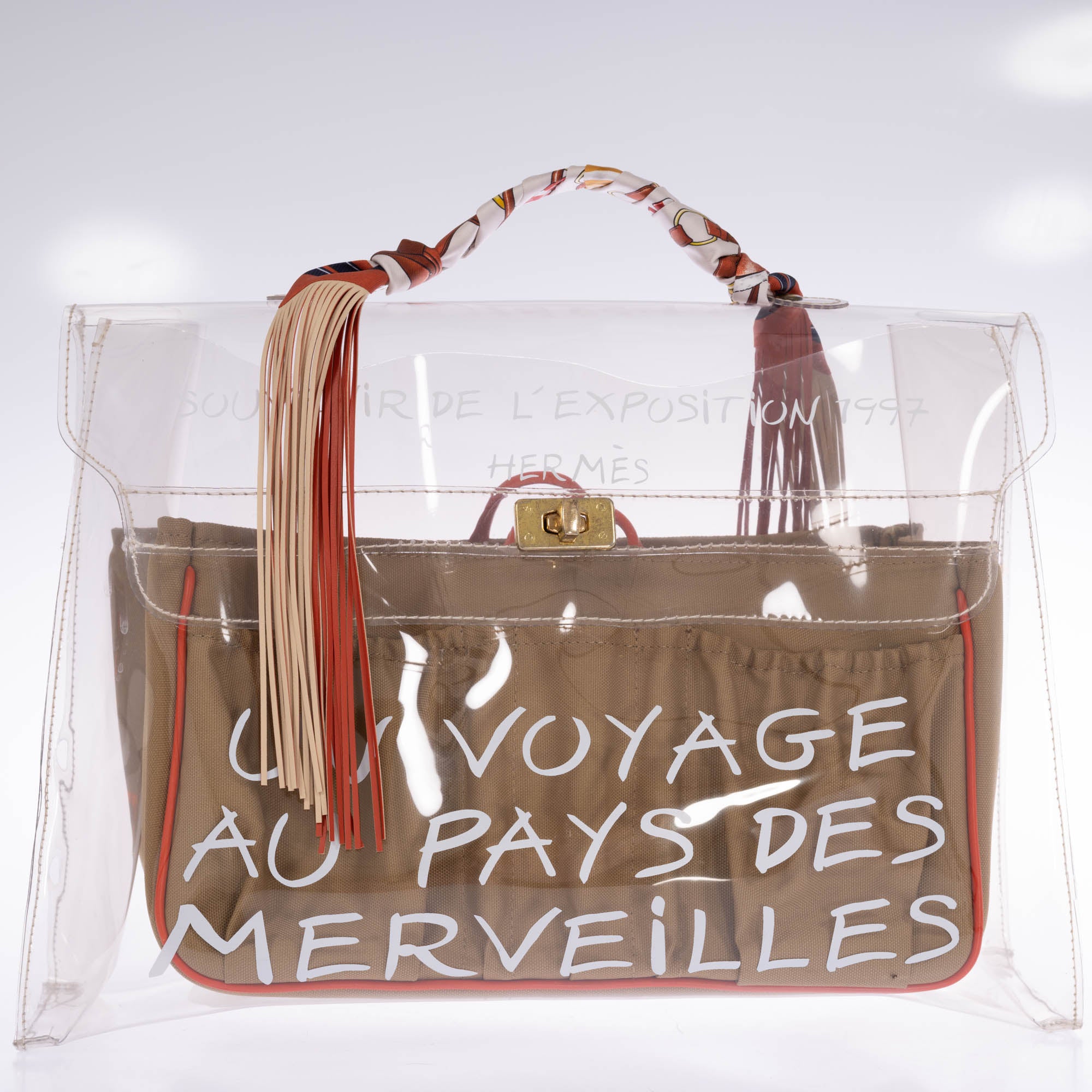 Hermès Kelly 40 Transparent Vinyl Souvenir de l'Exposition 1997
