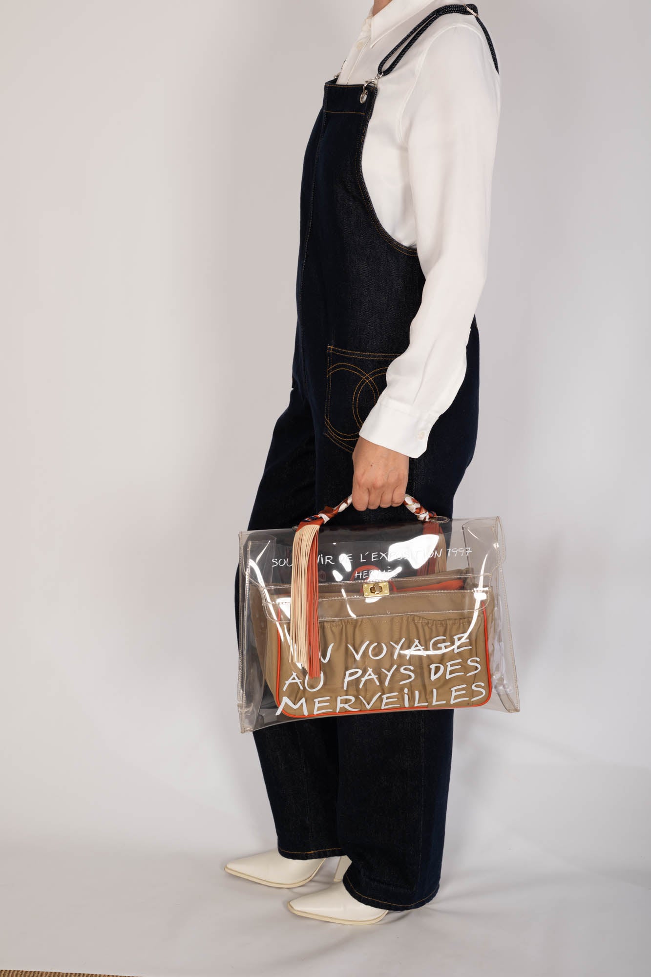 Hermès Kelly 40 Transparent Vinyl Souvenir de l'Exposition Bag