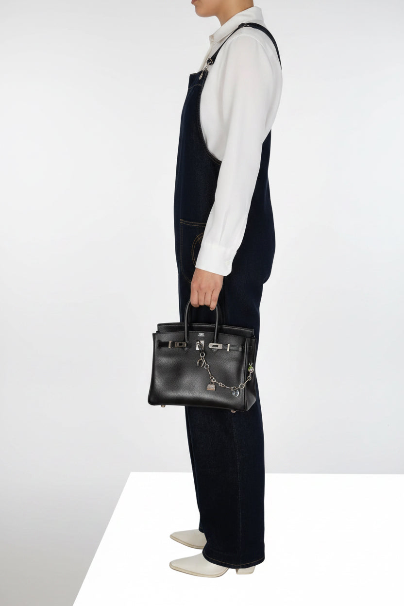 Hermès Birkin 25 Black Epsom Palladium Hardware