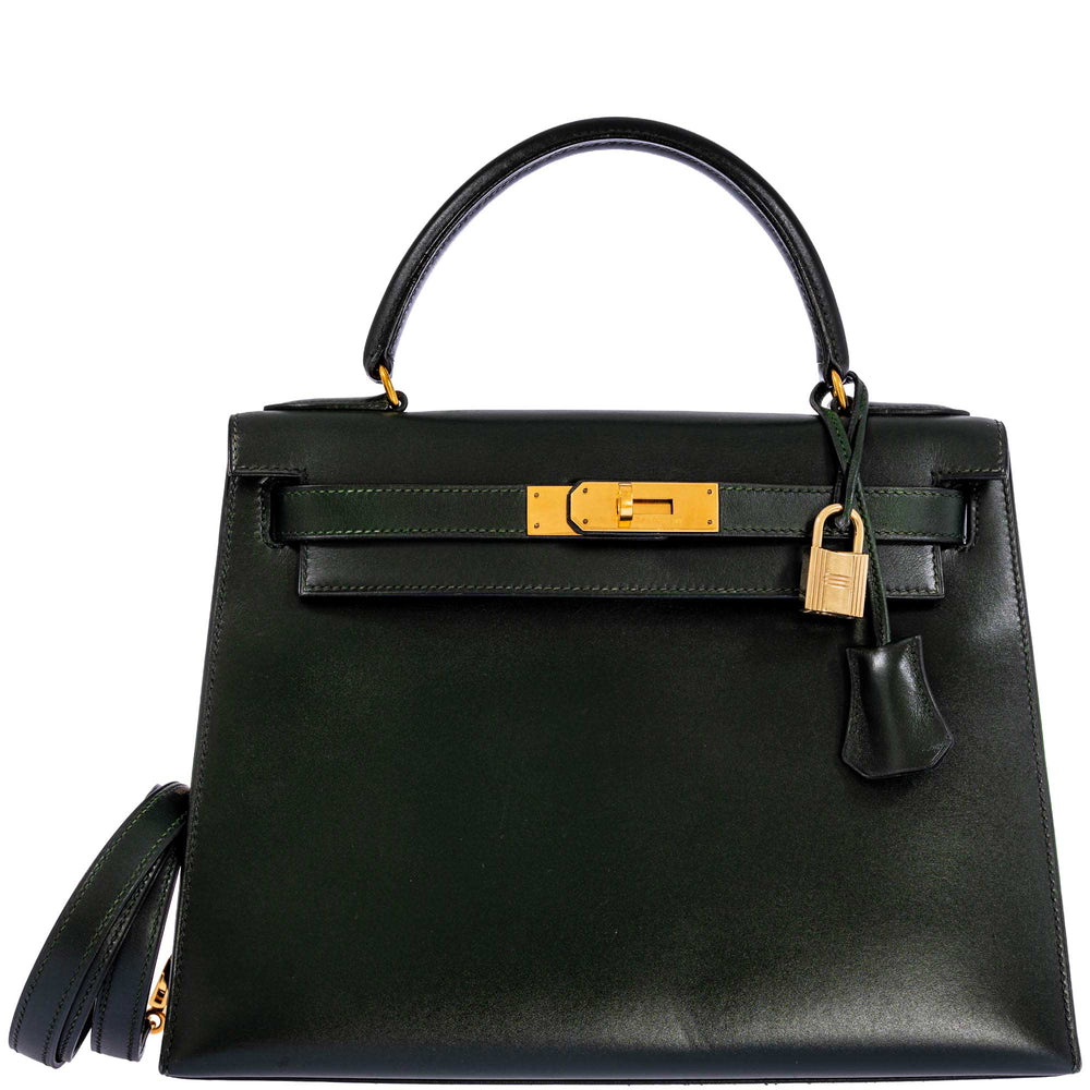 Hermès Kelly 28 Sellier Vert Anglais Box Calf Gold Hardware