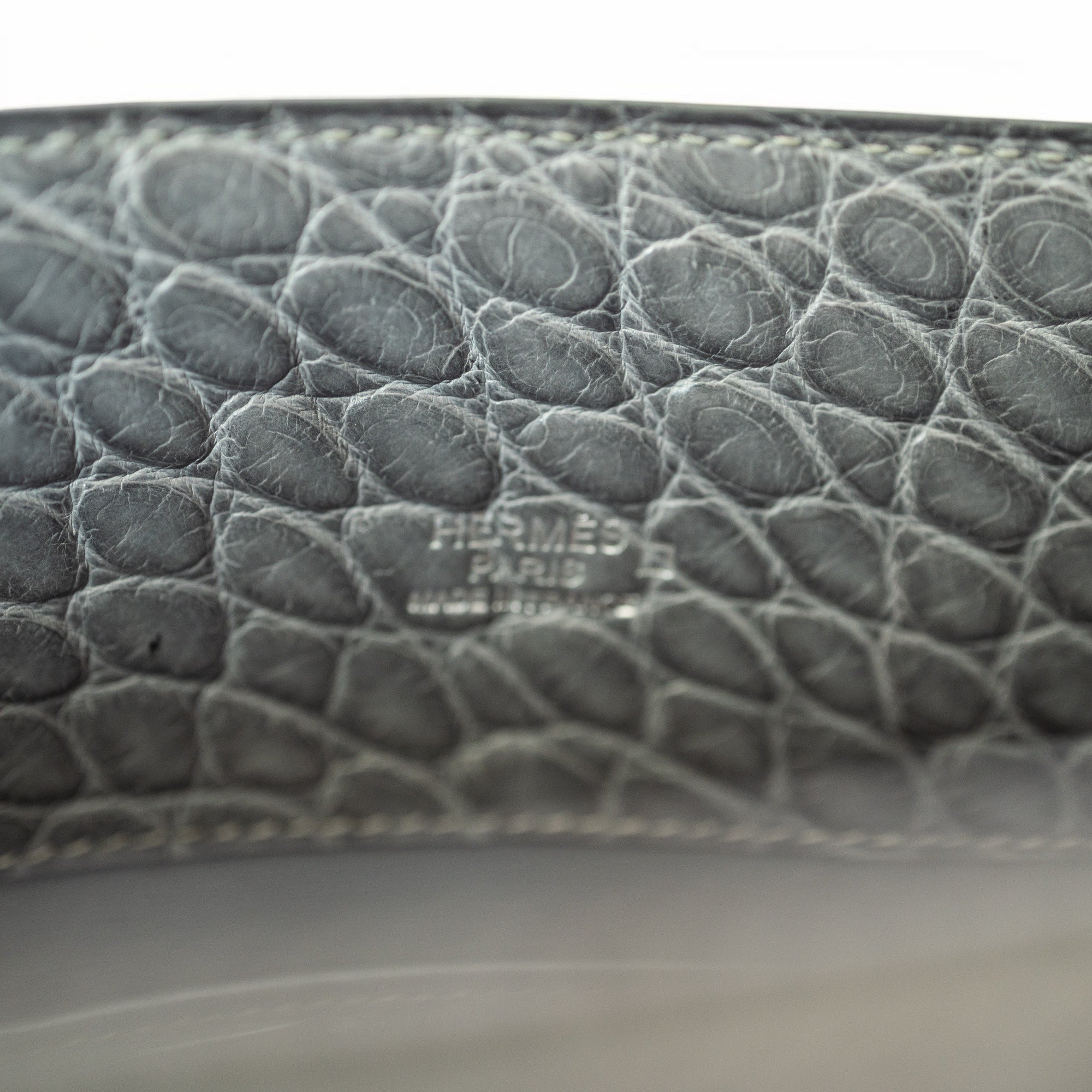 Hermès So Kelly 22 Gris Paris Matte Alligator Palladium Hardware