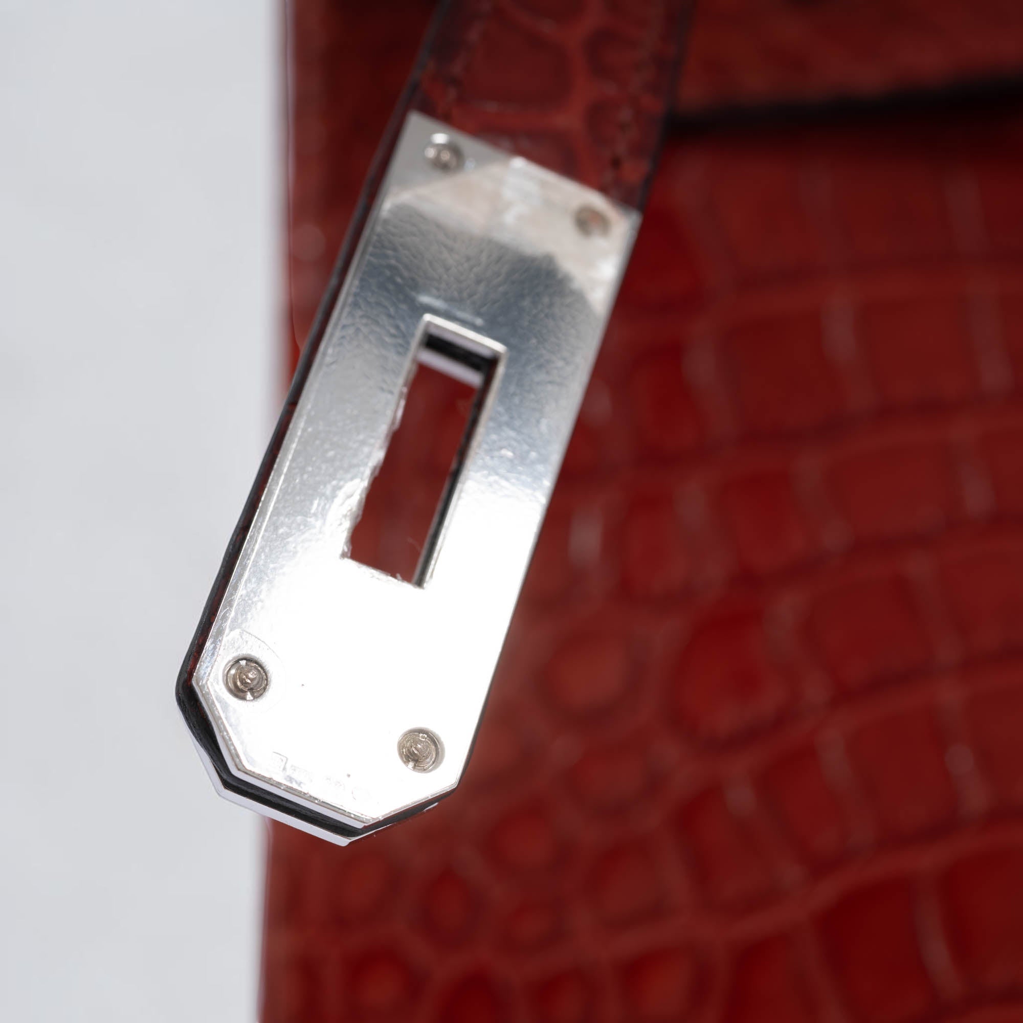 Hermès Birkin 30 Rouge H Matte Porosus Crocodile 18K White Gold and Diamond Hardware
