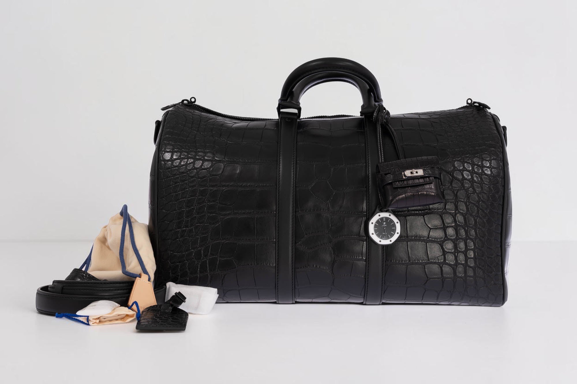 Louis Vuitton 1/1 Runway Keepall 45 Matte Black Alligator Black Matte Hardware