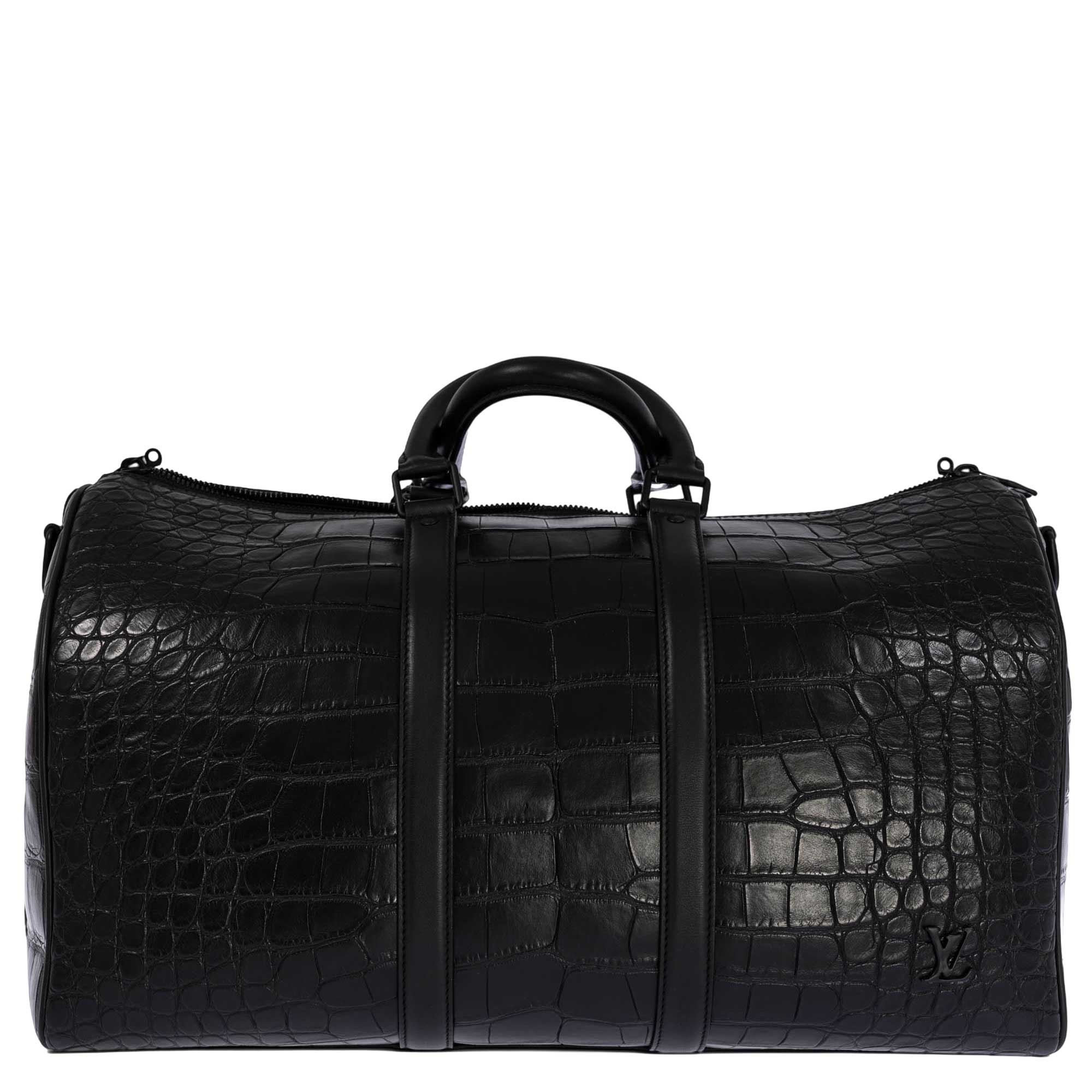 Louis Vuitton 1/1 Runway Keepall 45 Matte Black Alligator Black Matte Hardware