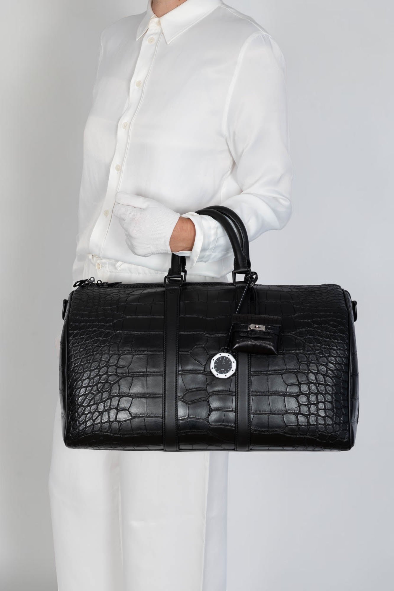 Louis Vuitton 1/1 Runway Keepall 45 Matte Black Alligator Black Matte Hardware