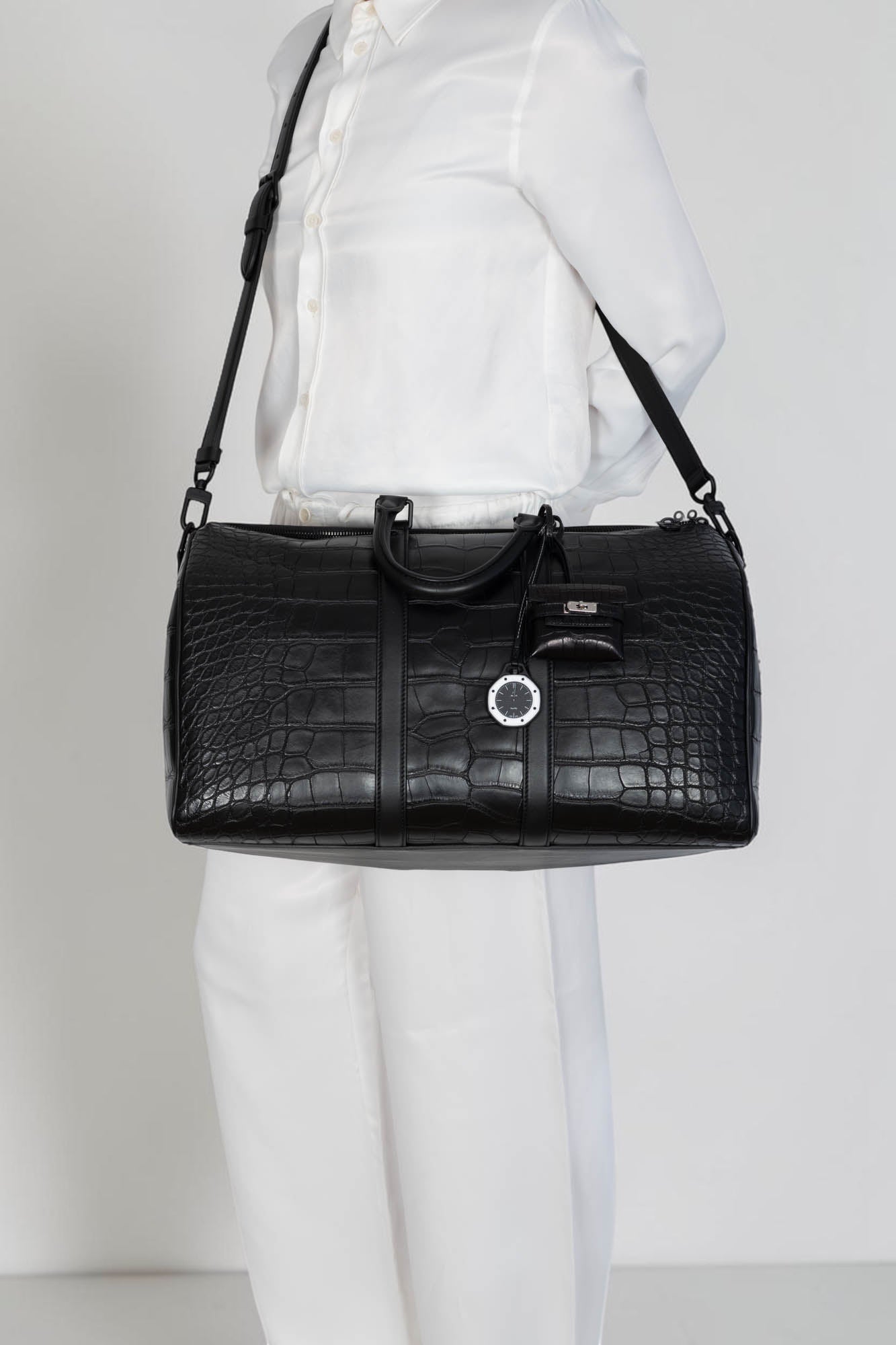 Louis Vuitton 1/1 Runway Keepall 45 Matte Black Alligator Black Matte Hardware