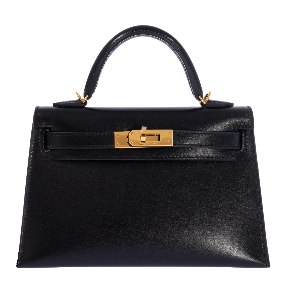 Hermès Kelly 20 Mini II Sellier Noir Box Calf Gold Hardware