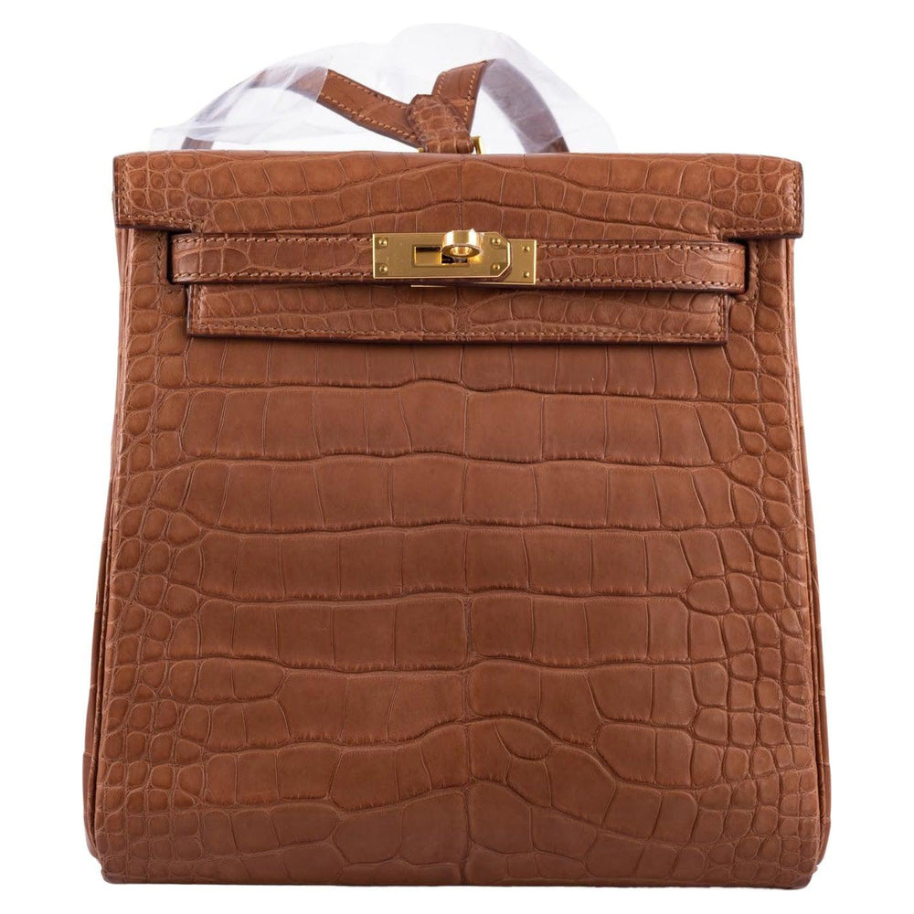 Hermès Kelly Ado II 22 Matte Gold Alligator Gold Hardware