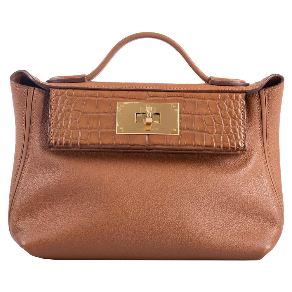 Hermès 24/24 21 Touch Gold Togo and Matte Alligator with Gold Hardware