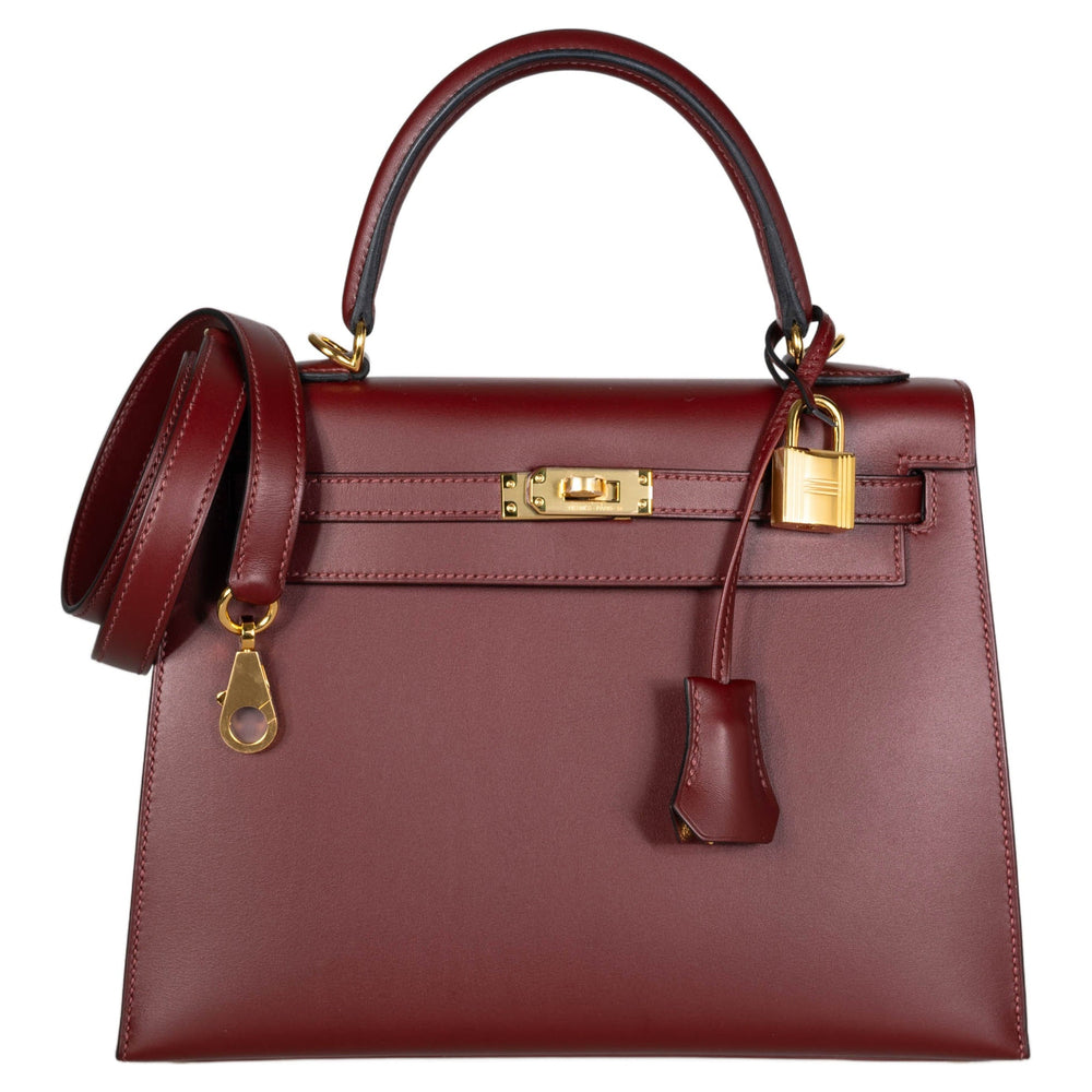 Hermès Kelly 25 Sellier Rouge H Sombrero leather Gold Hardware
