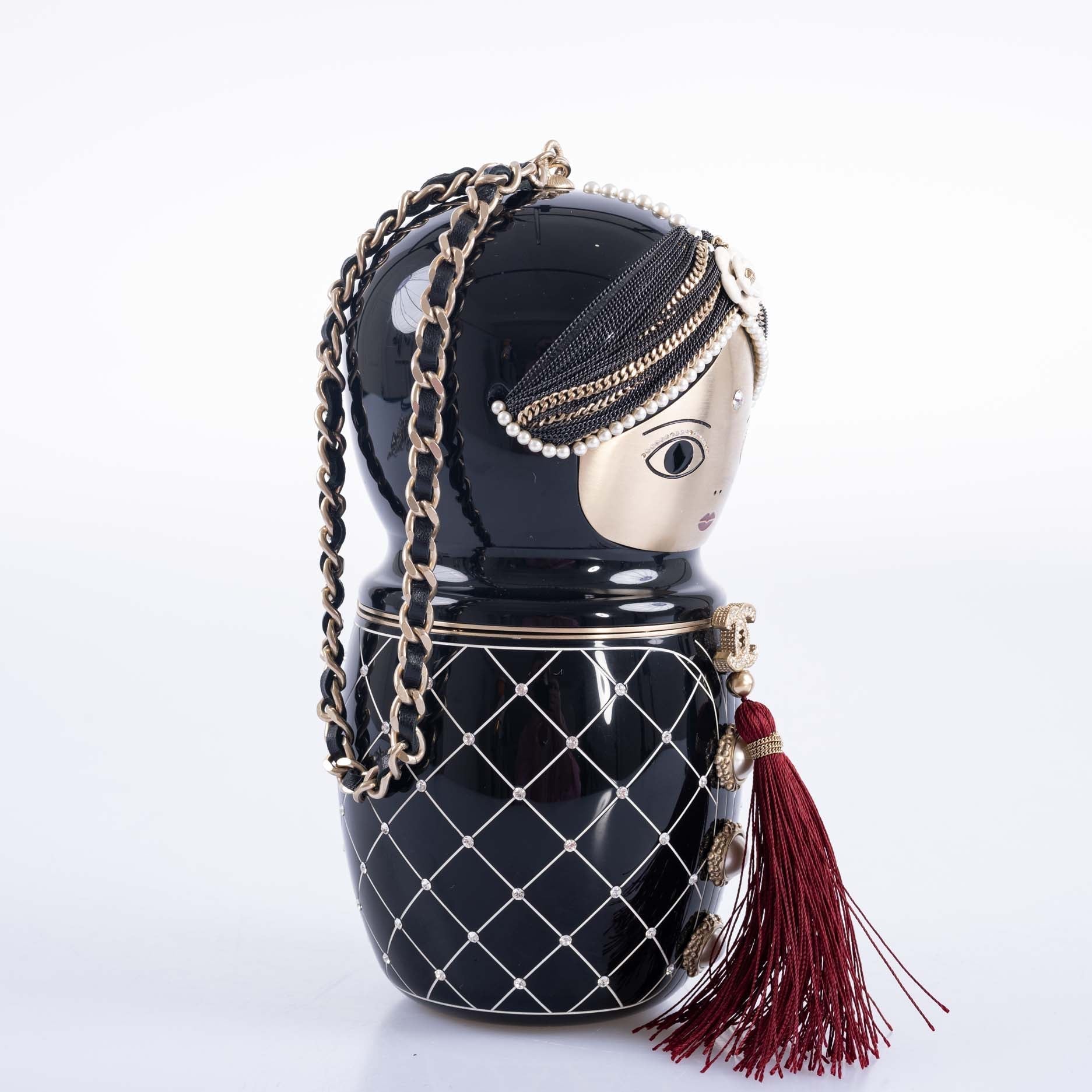 CHANEL Paris-Bombay Black Lucite Métiers d’Art Matryoshka Runway Bag