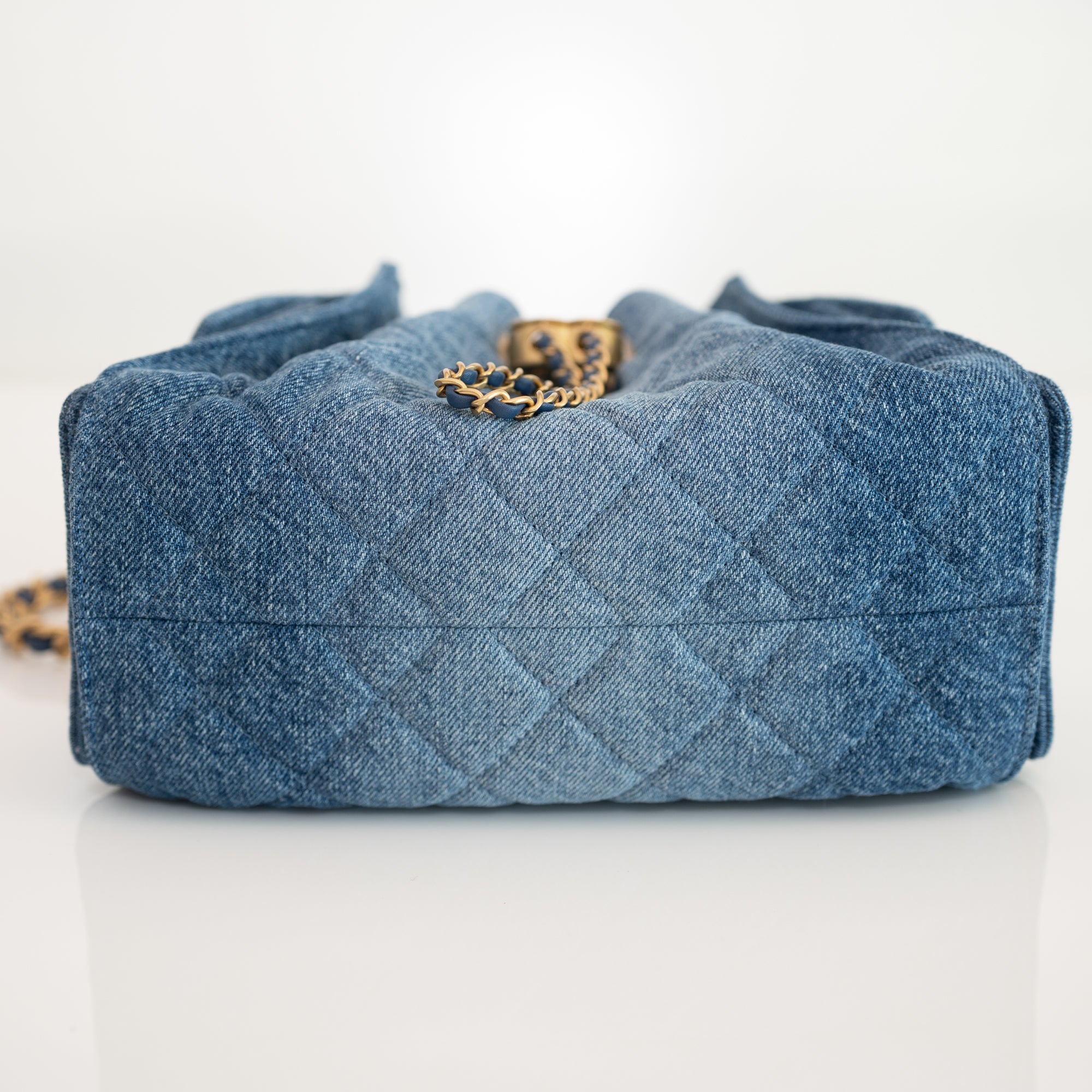 Chanel 25 Mini Washed Denim Blue Gold Hardware