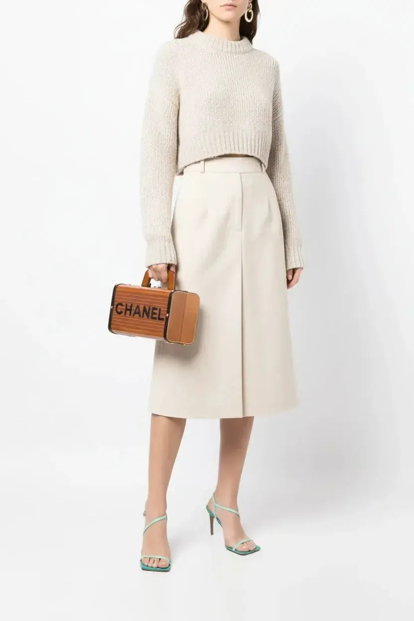 Chanel CC Wooden Vanity Bag Silver Hardware